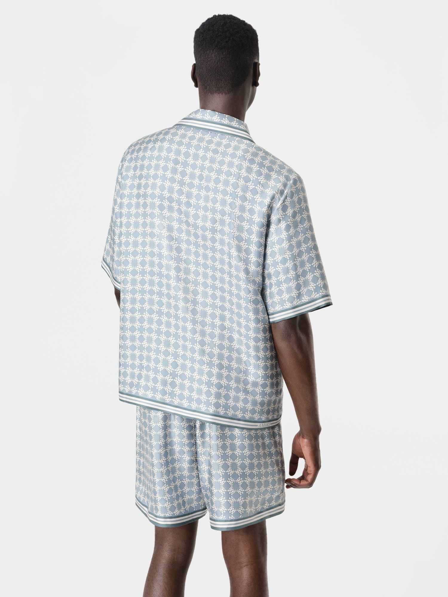 Amiri o1orln1025 MA Quad Bowling Shirt in Blue/White Size US L / EU 52-54 / 3 - 4 Thumbnail