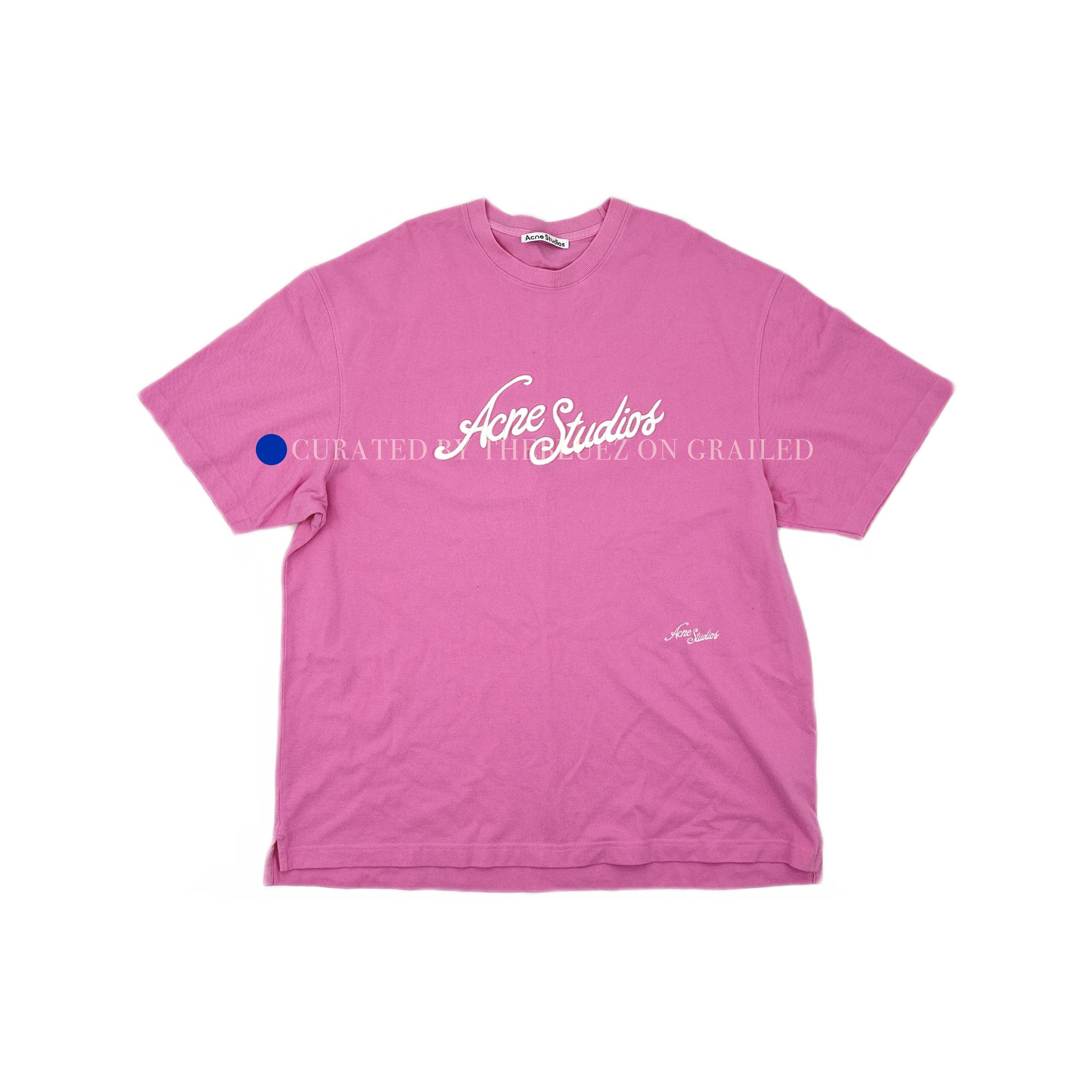 Acne Studios Embroidered Logo T-Shirt in Pink Size US XXL / EU 58 / 5 - 1 Thumbnail