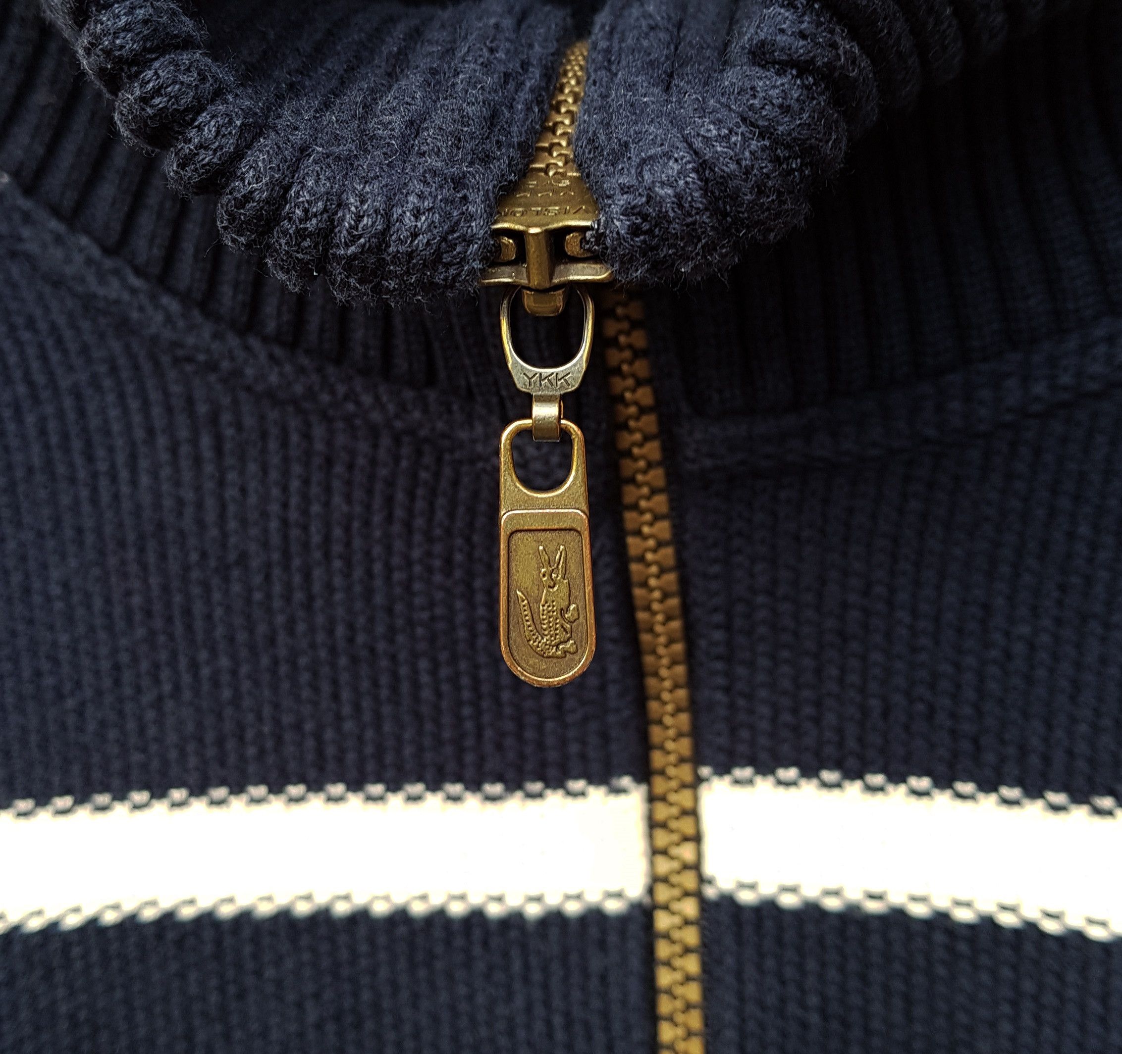 Lacoste Vintage Lacoste Straipe Cotton Blend Zip Sweater Spain Size US XL / EU 56 / 4 - 3 Thumbnail