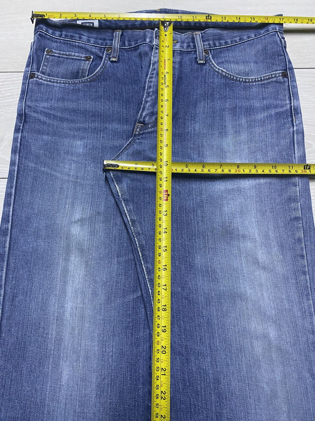 Edwin Vintage Edwin 402 Blue Wash Straight Jeans Size US 34 / EU 50 - 12 Thumbnail