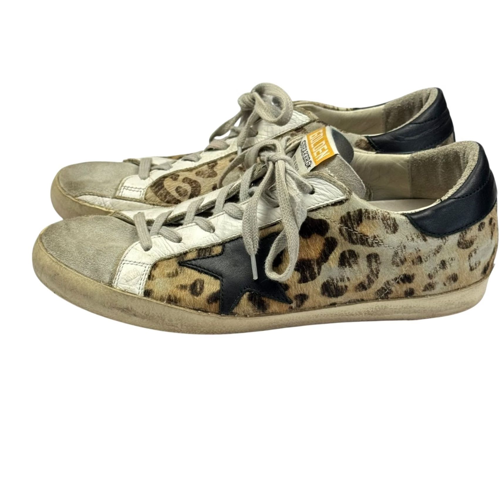 Golden Goose VINTAGE: No, Golden Goose Superstar Snow Leopard Print Distressed Sneakers Womens Size 37EU Sneakers Size US 7 / IT 37 - 6 Thumbnail