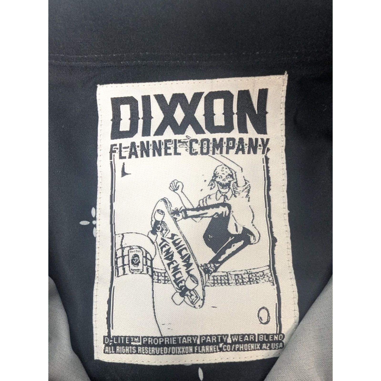 Vintage Dixxon Flannel Party AOP Shirt Womens Large Black Button-Up Plaid Collared Short Sleeve Punk Rock Motorcycle Metal Biker With Pockets Size L / US 10 / IT 46 - 7 Thumbnail