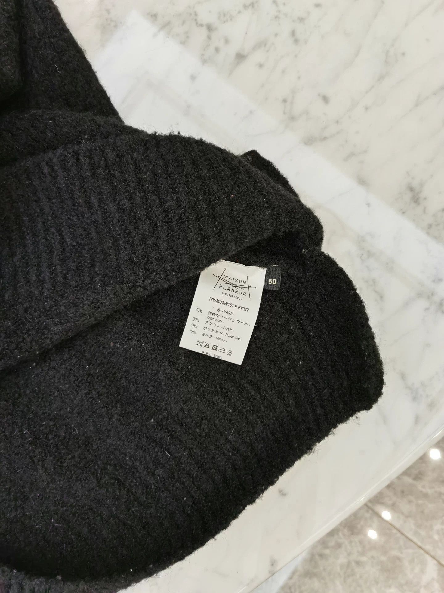 Maison Margiela maison flaneur black hooded wool-blend sweater 50 Size US M / EU 48-50 / 2 - 7 Thumbnail