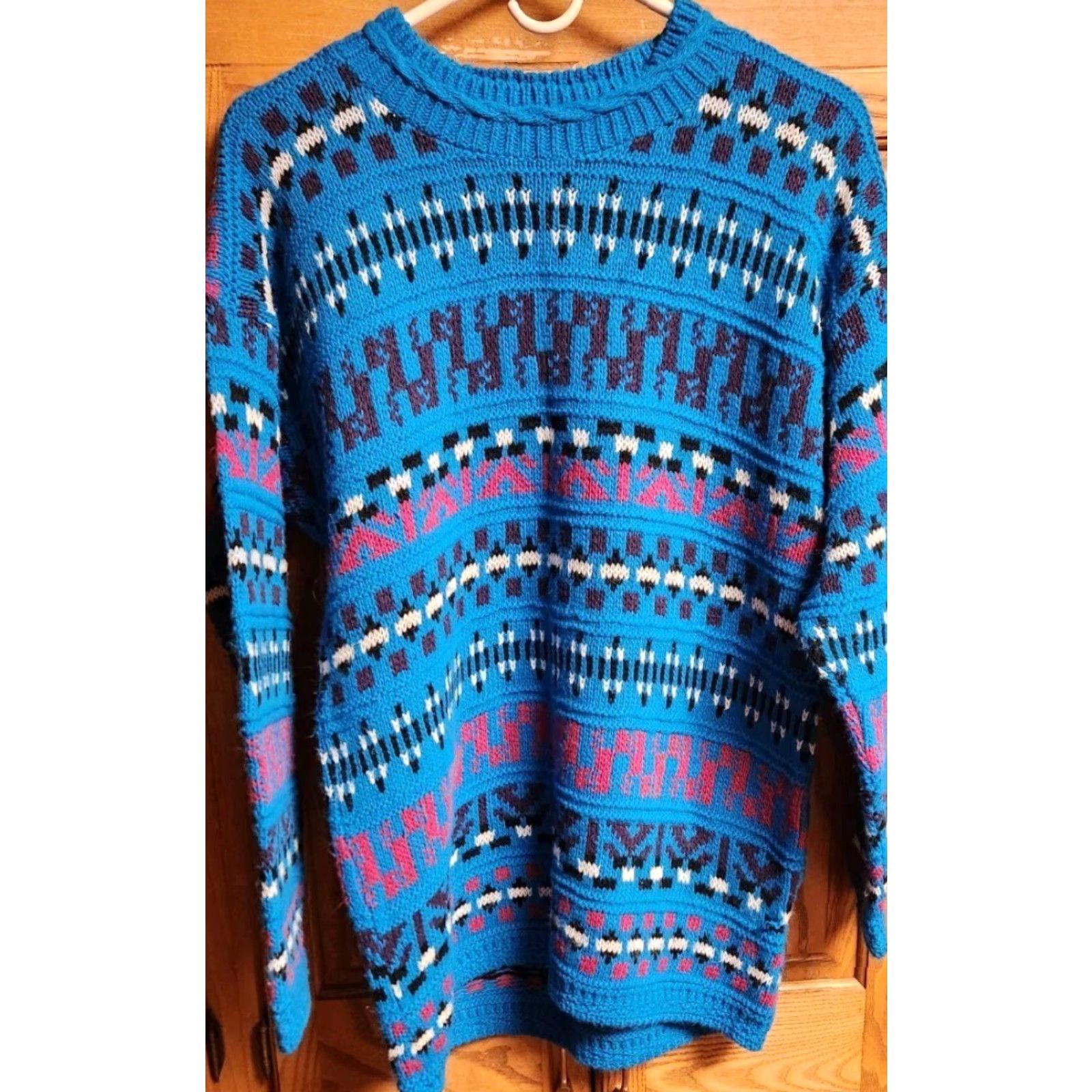 Cherry LA VINTAGE Cheryl Sweater Women L Large Retro Southwestern Aztec Pattern USA MADE Size L / US 10 / IT 46 - 3 Thumbnail