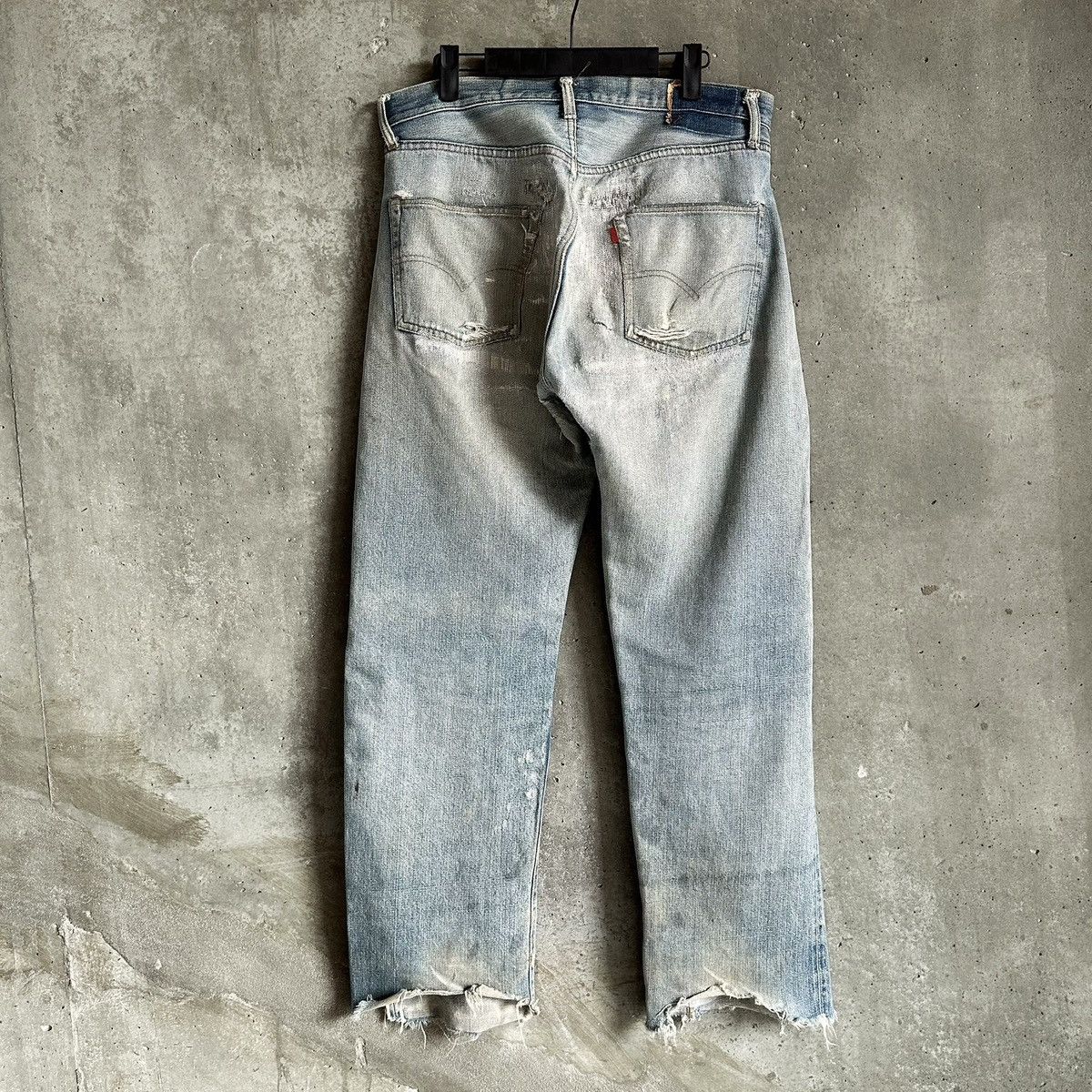 Levi's 70s Vintage Levis BORO THRASHED 501 66 Early Repair Denim Size US 33 - 12 Thumbnail