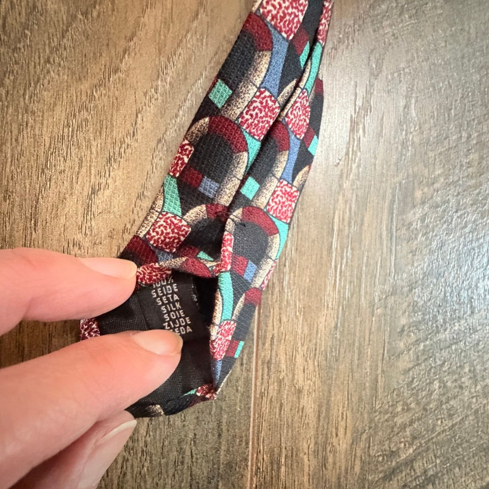 Other Elizabeth Nell Vintage Italian 100% silk neck tie 80s retro Size ONE SIZE - 8 Thumbnail