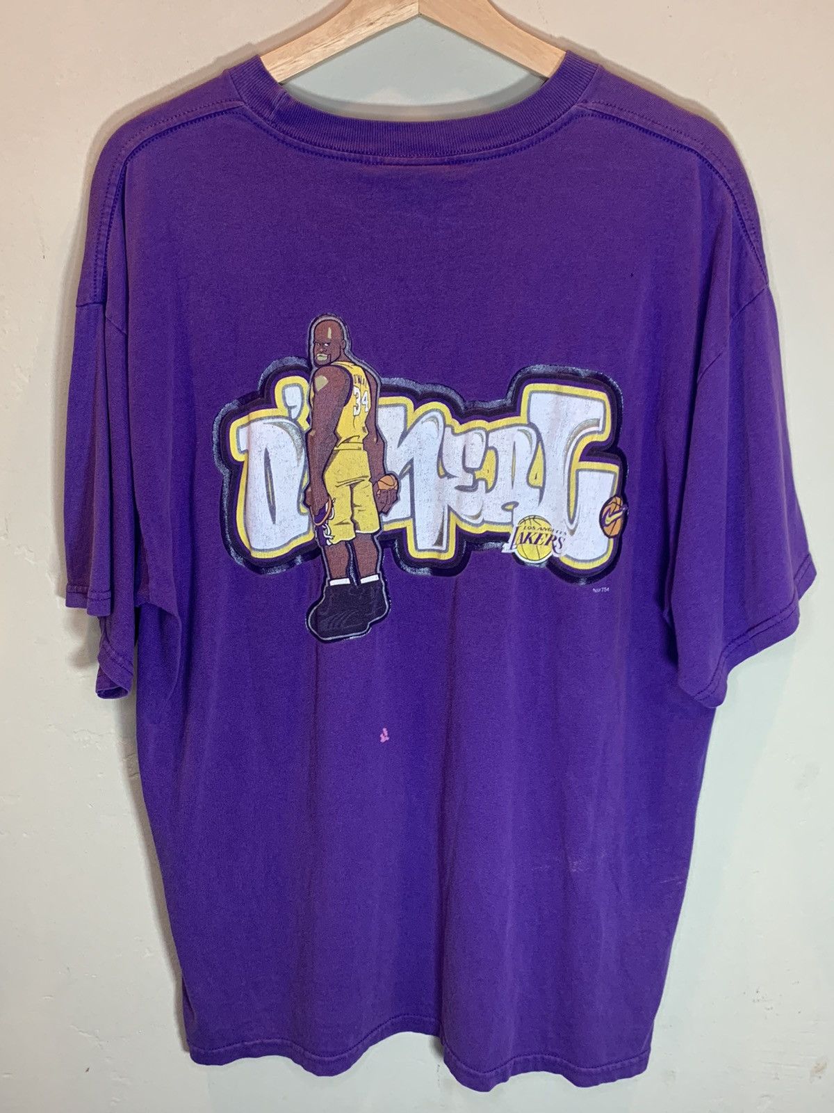 Nike *RARE* Vintage Shaq Nike Shaquille O’Neal LA Lakers T-Shirt Size US L / EU 52-54 / 3 - 2 Thumbnail