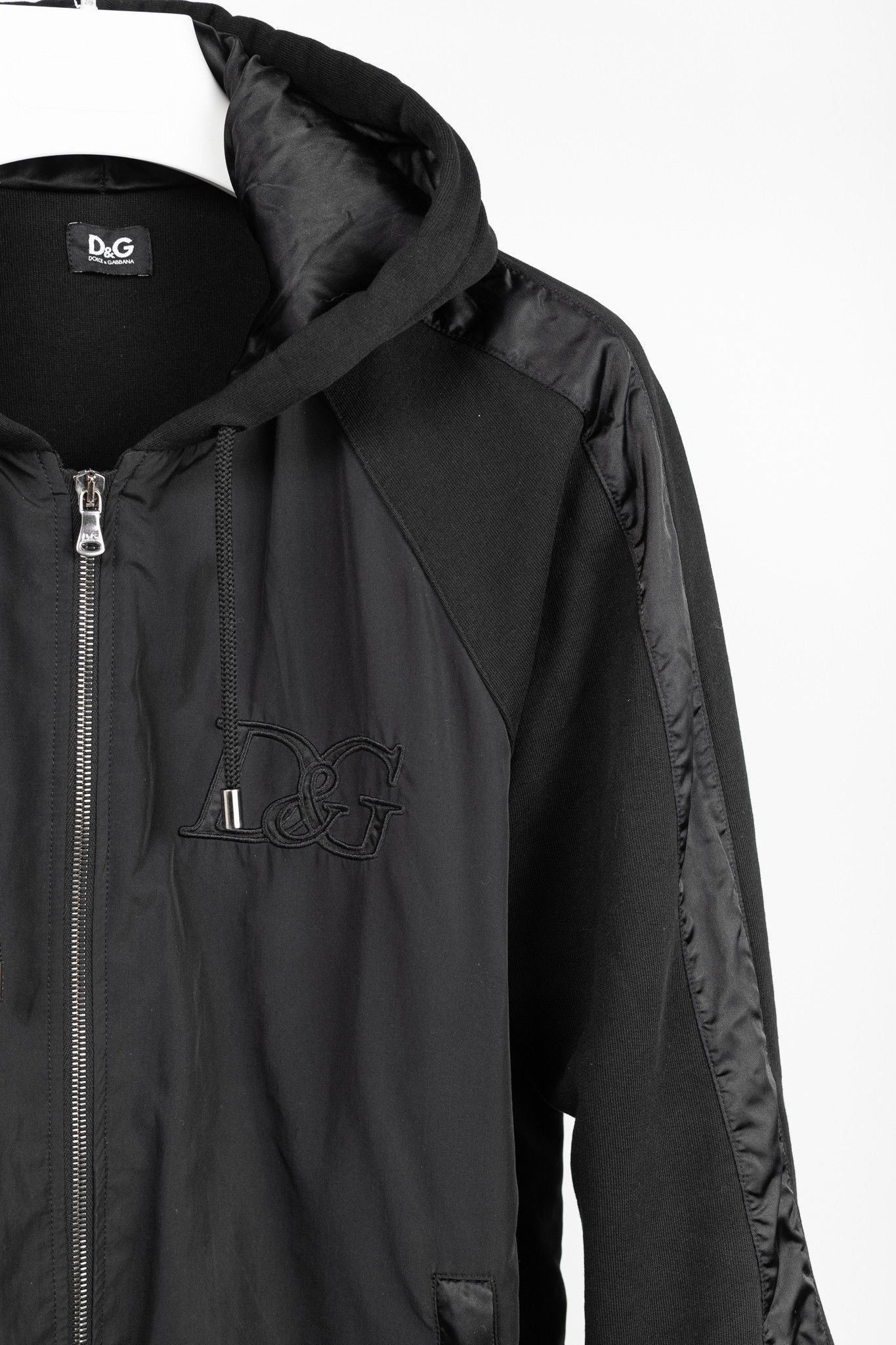 Dolce & Gabbana D&G Dolce & Gabbana Black Cotton Logo-Embroidered Zip Hoodie Size US M / EU 48-50 / 2 - 5 Thumbnail