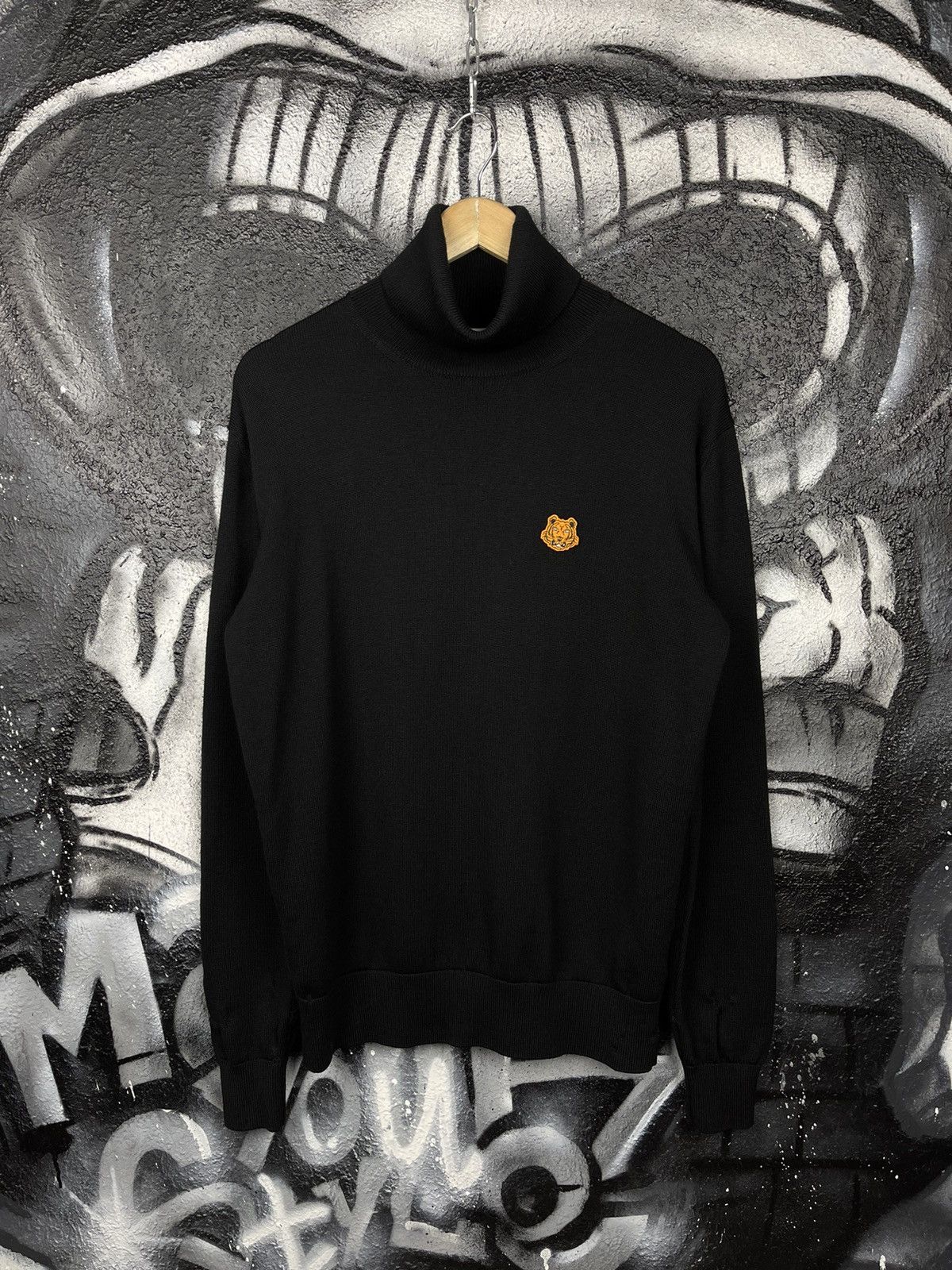 Kenzo Kenzo Black Turtleneck Sweater Embroidered Logo Men’s Size M Size US M / EU 48-50 / 2 - 2 Thumbnail