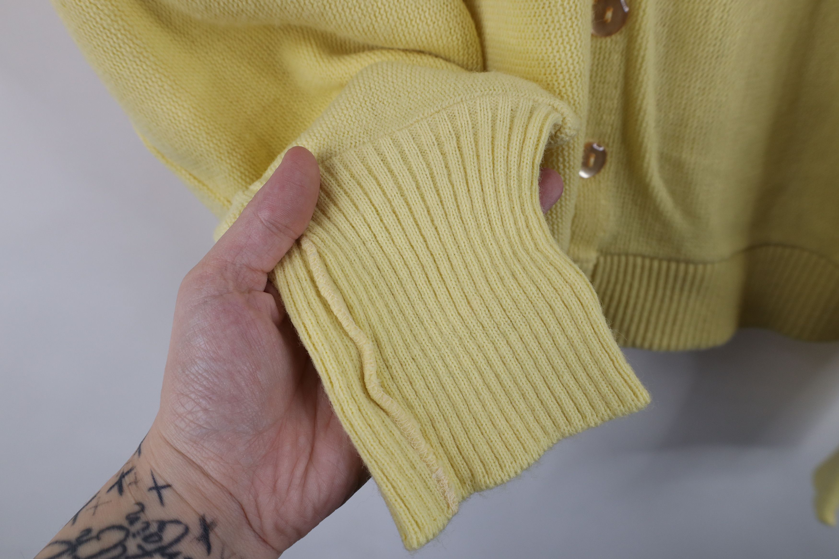Vintage Vintage 70s Streetwear Knit Cardigan Sweater Yellow USA Size US L / EU 52-54 / 3 - 6 Thumbnail