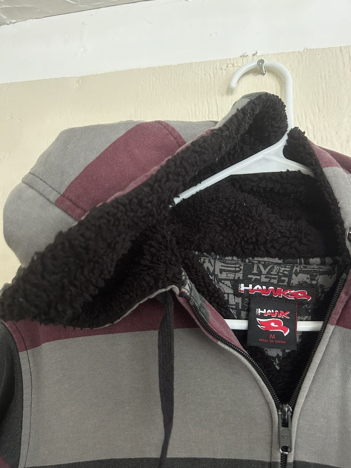 Hawk Y2K Tony Hawk Skater Zip Up Heavyweight Fur Hoodie Size US M / EU 48-50 / 2 - 5 Thumbnail