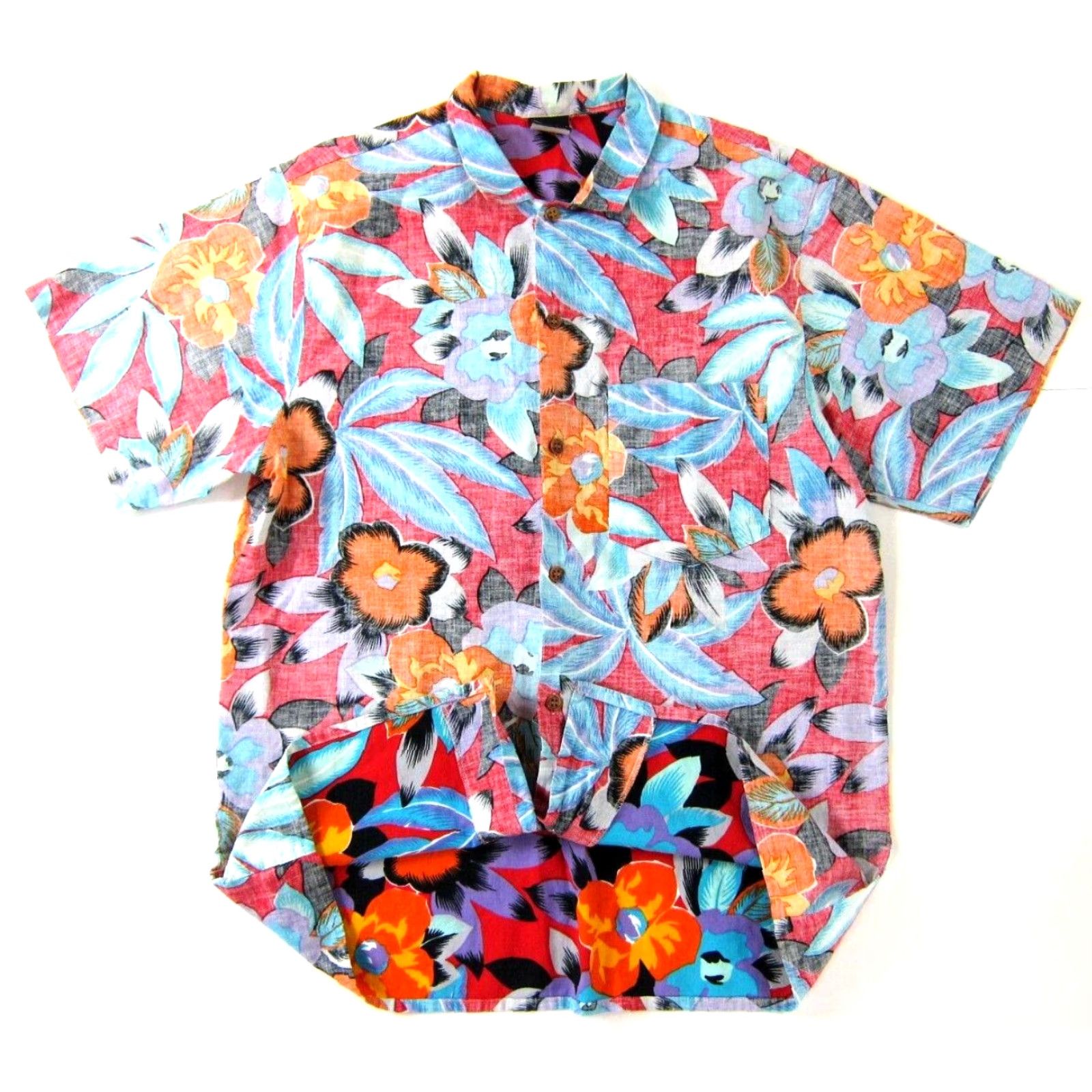 Vintage VINTAGE Breezin Shirt Men M 100% Cotton Short Sleeve Hawaiian Button-Up Blue Red Orange Floral pattern Hawaiian Mens Size US M / EU 48-50 / 2 - 5 Thumbnail