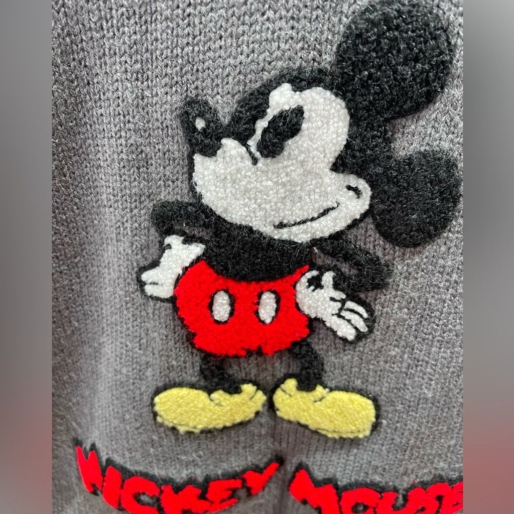 Disney Disney Grey Mickey Mouse Varsity Striped V Neck Sweater XS Size XS / US 0-2 / IT 36-38 - 4 Thumbnail