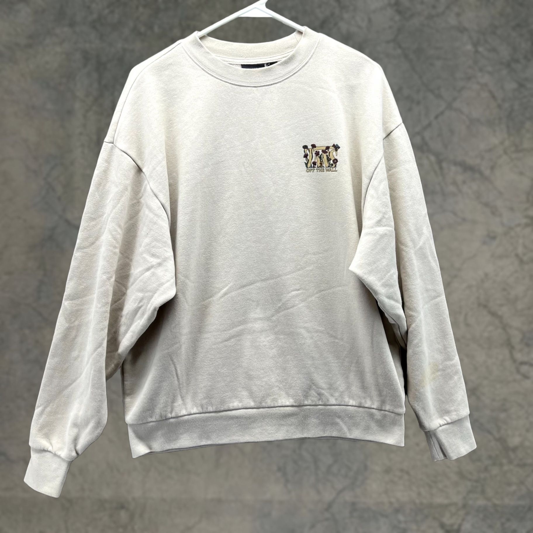 Vans VANS Sweater Mens XS Beige Crewneck Pullover Fleece Off The Wall Logo Vintage Size US XS / EU 42 / 0 - 1 Thumbnail