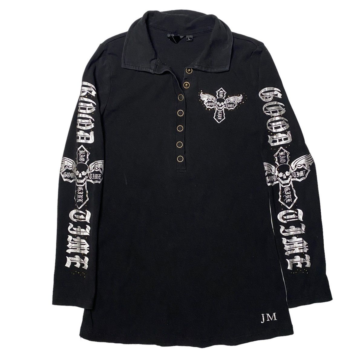 If Six Was Nine 2000's Japanese Skull Studded Longsleeve Size US XS / EU 42 / 0 - 1 Thumbnail
