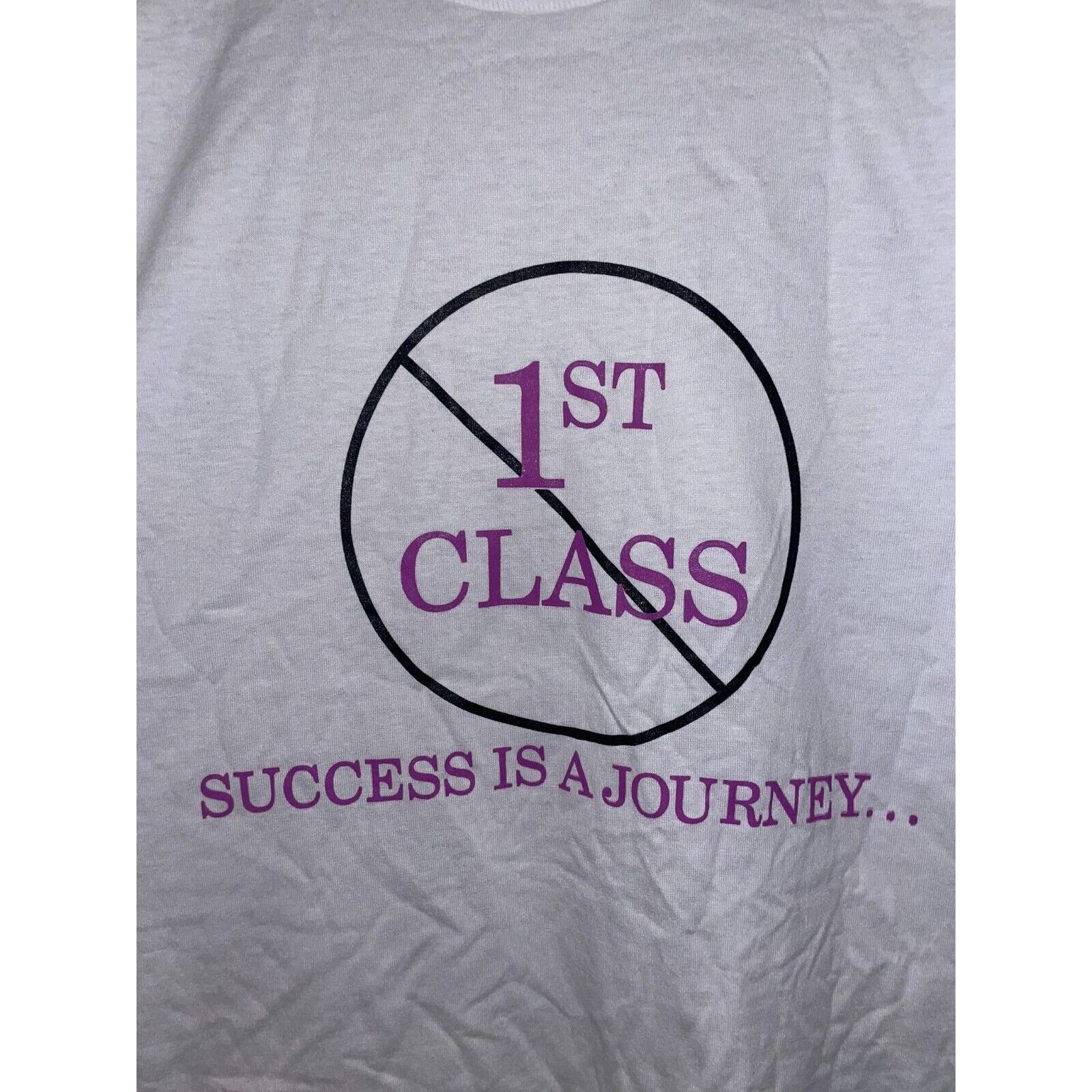 Jerzees Vintage Success Shirt 1st Class Success Is A Journey Tee 90s Size US L / EU 52-54 / 3 - 2 Thumbnail