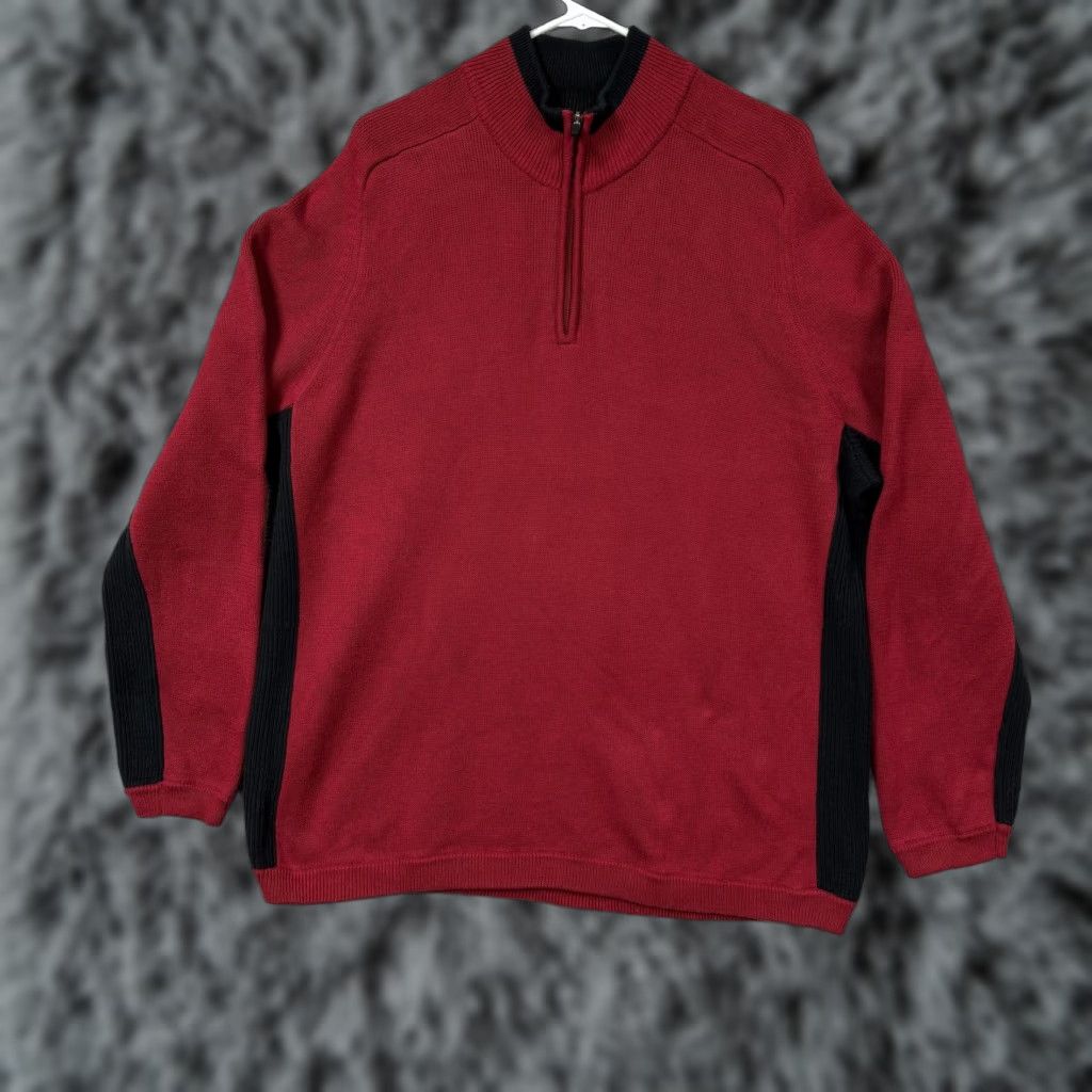Eddie Bauer Eddie Bauer Sweater Mens 2XL Red Black 1/4 Zip Pullover Outdoor Gorpcore Knit Mock Neck Shirt Size US XXL / EU 58 / 5 - 1 Thumbnail