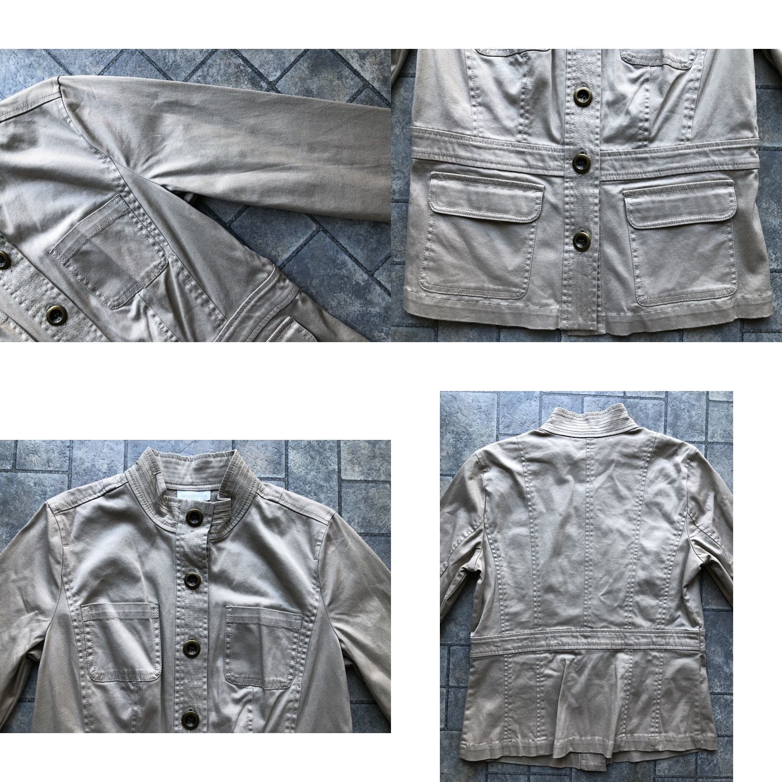 Charter Club NWT Charter Club Womens Jacket S Sand Beige Button Up Cotton Spandex Pockets Size S / US 4 / IT 40 - 9 Thumbnail