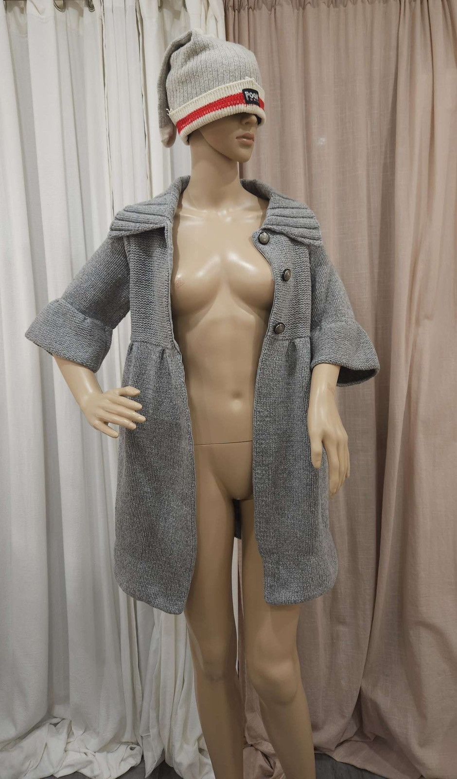 Alice + Olivia × Vintage Alice & Olivia Knit Wool Alpaca Bell Sleeve Cardigan/ Dress Size M / US 6-8 / IT 42-44 - 5 Thumbnail