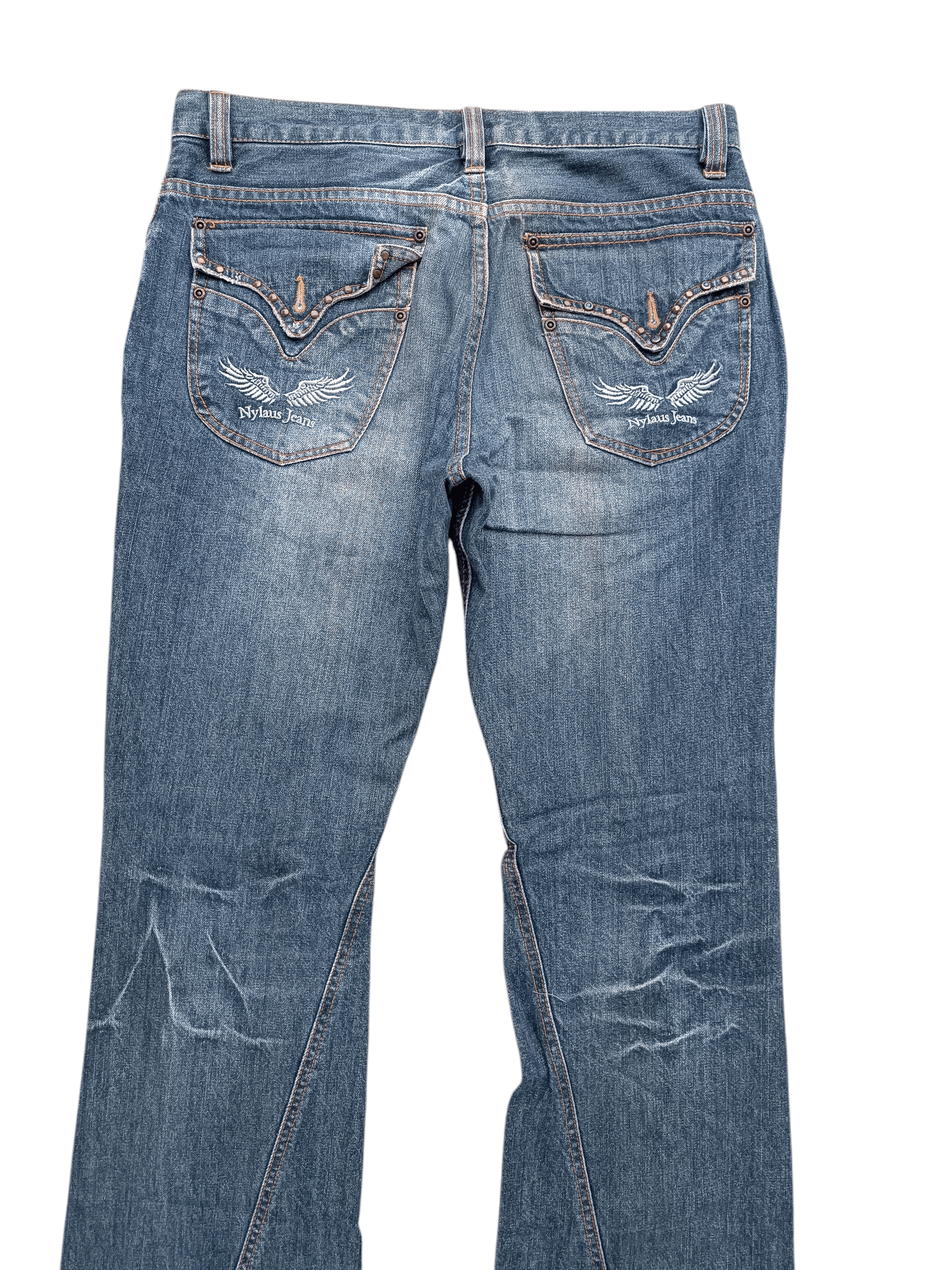 Japanese Brand Nylaus Jeans Flare Distressed Denim Style Size US 34 / EU 50 - 8 Thumbnail