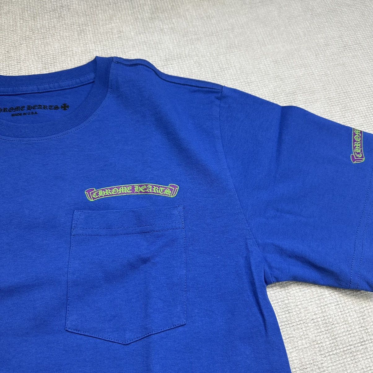 Chrome Hearts Chrome Hearts Blue Scroll Logo Tee Size US L / EU 52-54 / 3 - 4 Thumbnail