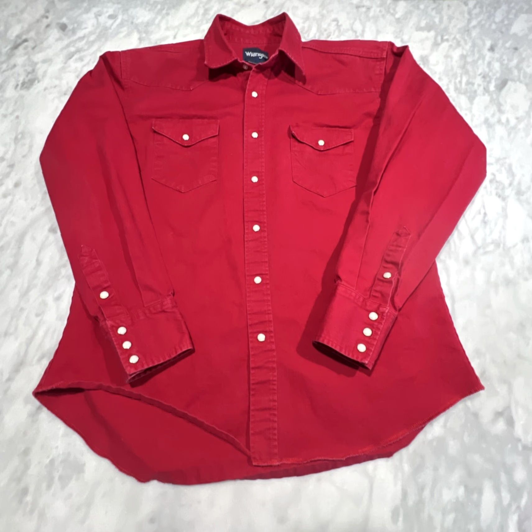 Wrangler VINTAGE Wrangler Pearl Snap Western Shirt Mens 17-36 Regular Long Tails Red Size US XL / EU 56 / 4 - 6 Thumbnail