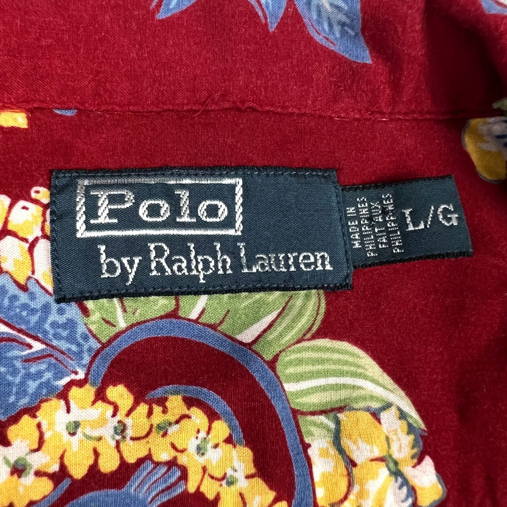 Polo Ralph Lauren Polo Ralph Lauren Viscose Hawaiian Floral Print Aloha Shirt Large Men Red Shirt Size US L / EU 52-54 / 3 - 3 Thumbnail