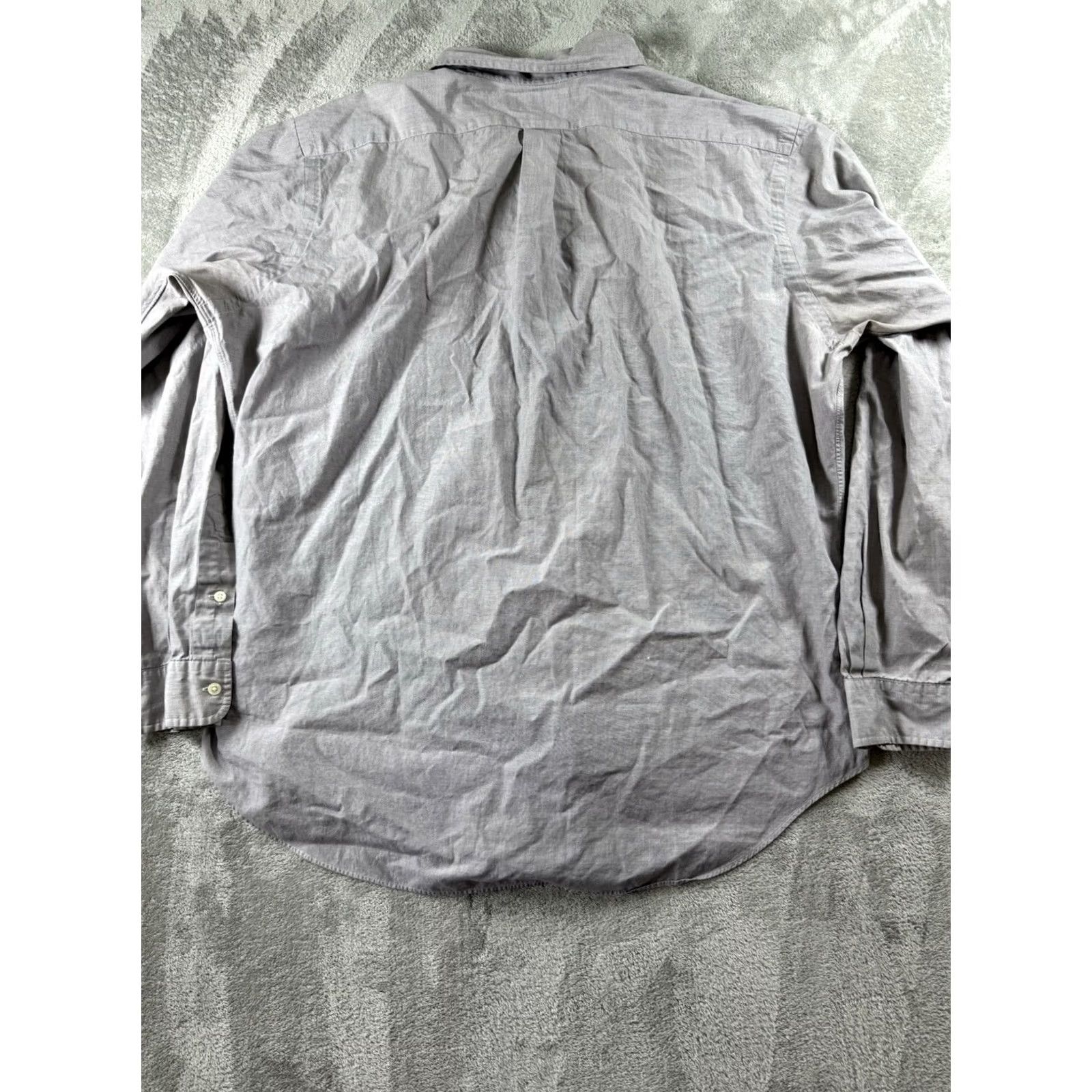 Ralph Lauren Ralph Lauren Mens XL Gray Button Down Shirt Classic Purple Pony Preppy Minimalist Size 46R - 5 Thumbnail