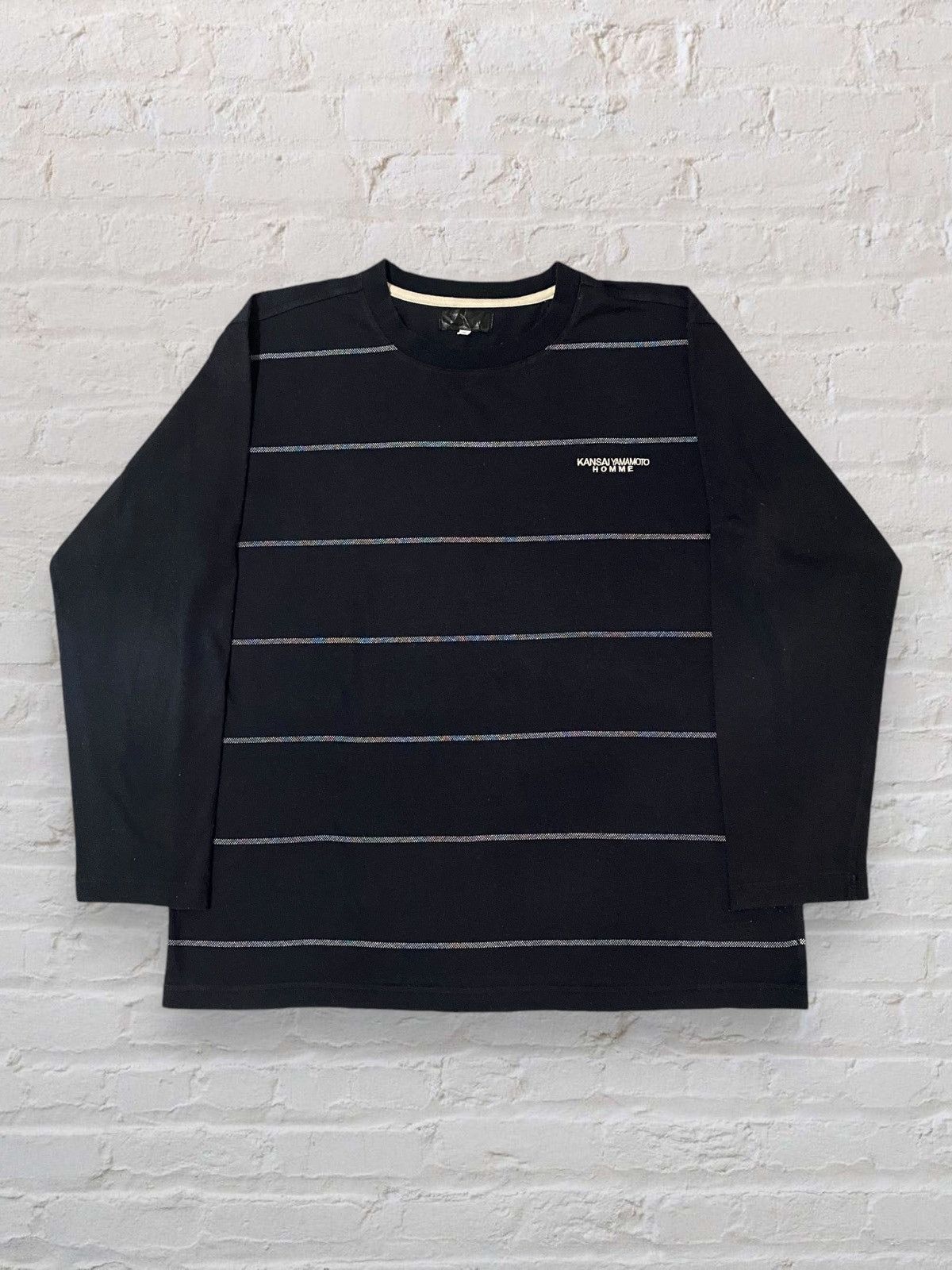 Japanese Brand × Kansai Yamamoto × Vintage VINTAGE KANSAI YAMAMOTO HOMME STRIPES LONGSLEEVE TEE Size US M / EU 48-50 / 2 - 1 Thumbnail