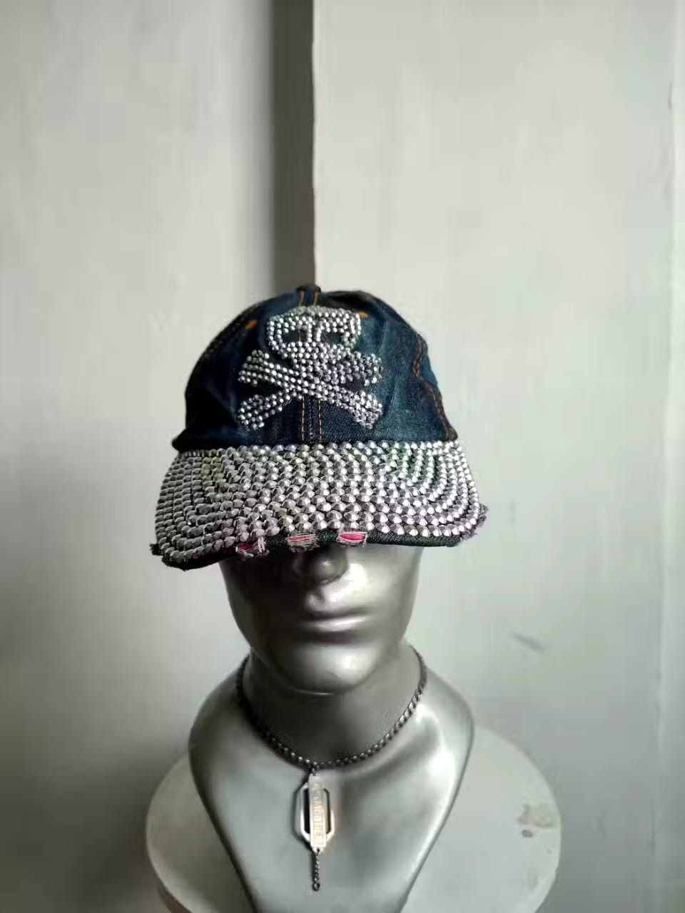 image of Avant Garde Unknown Sparkling Skull Skeleton Punk Distressed Hats in Mix, Men's