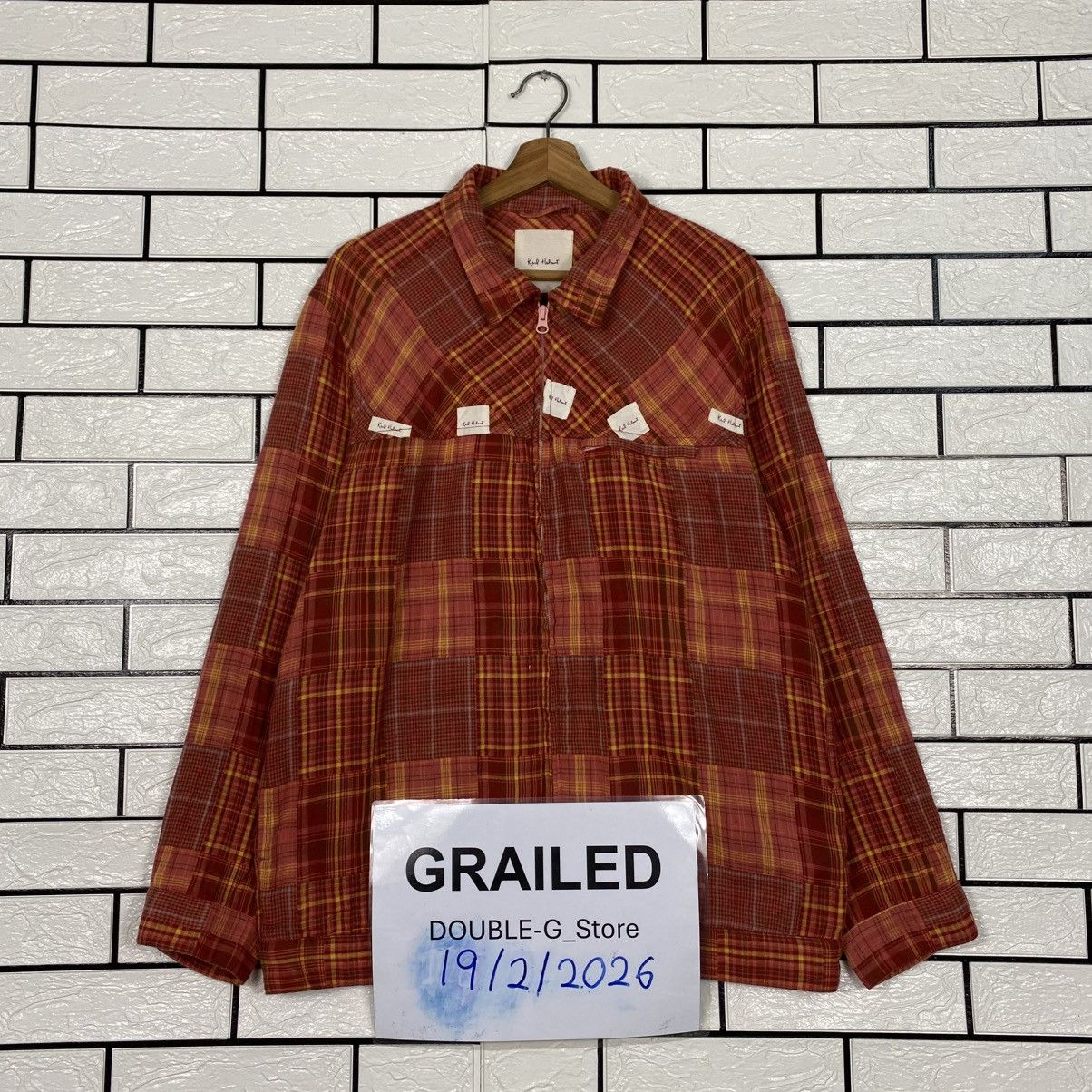Issey Miyake 📌Vintage Wool Zipper Jacket Karl Helmut Tartan Design Size US L / EU 52-54 / 3 - 1 Thumbnail