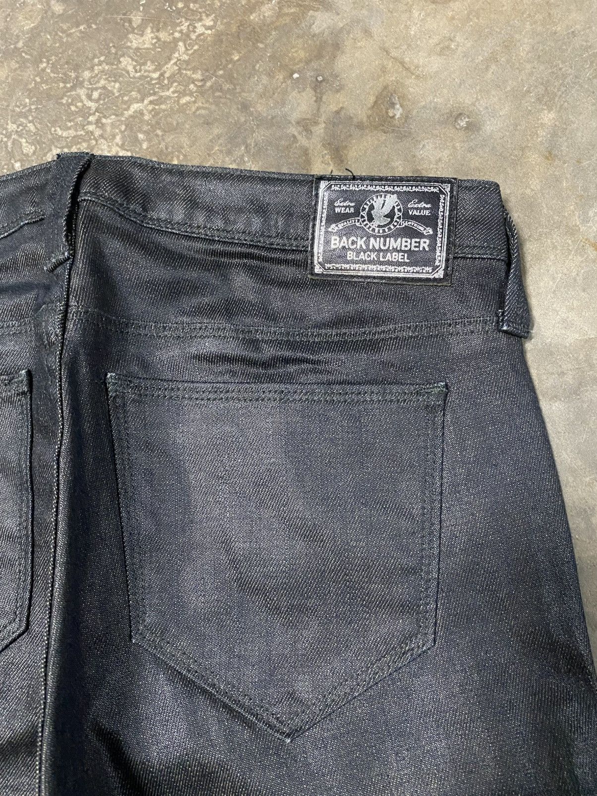 Black Label × Japanese Brand Skinny Jeans Japan Back Number Wax Denim p182 Size 27" / US 4 / IT 40 - 6 Thumbnail