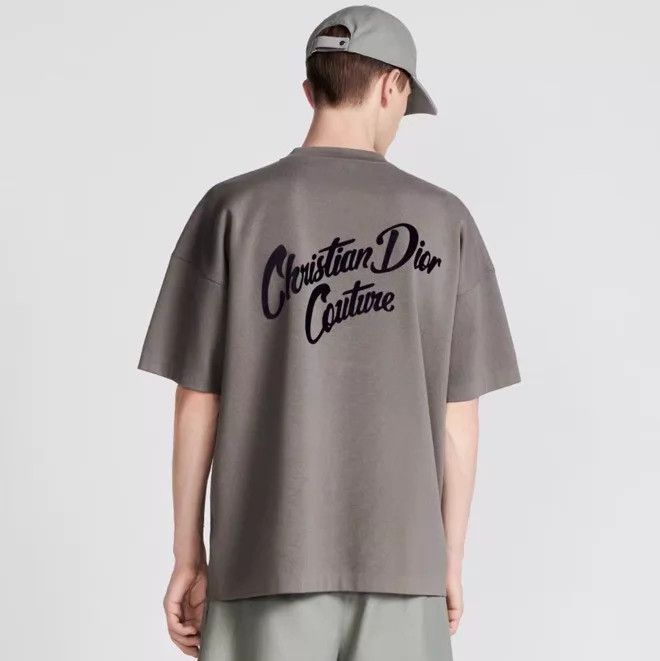 Dior DIOR 24 Flocked Logo Cotton Crew Short Tee Deep XL Size US XL / EU 56 / 4 - 8 Thumbnail