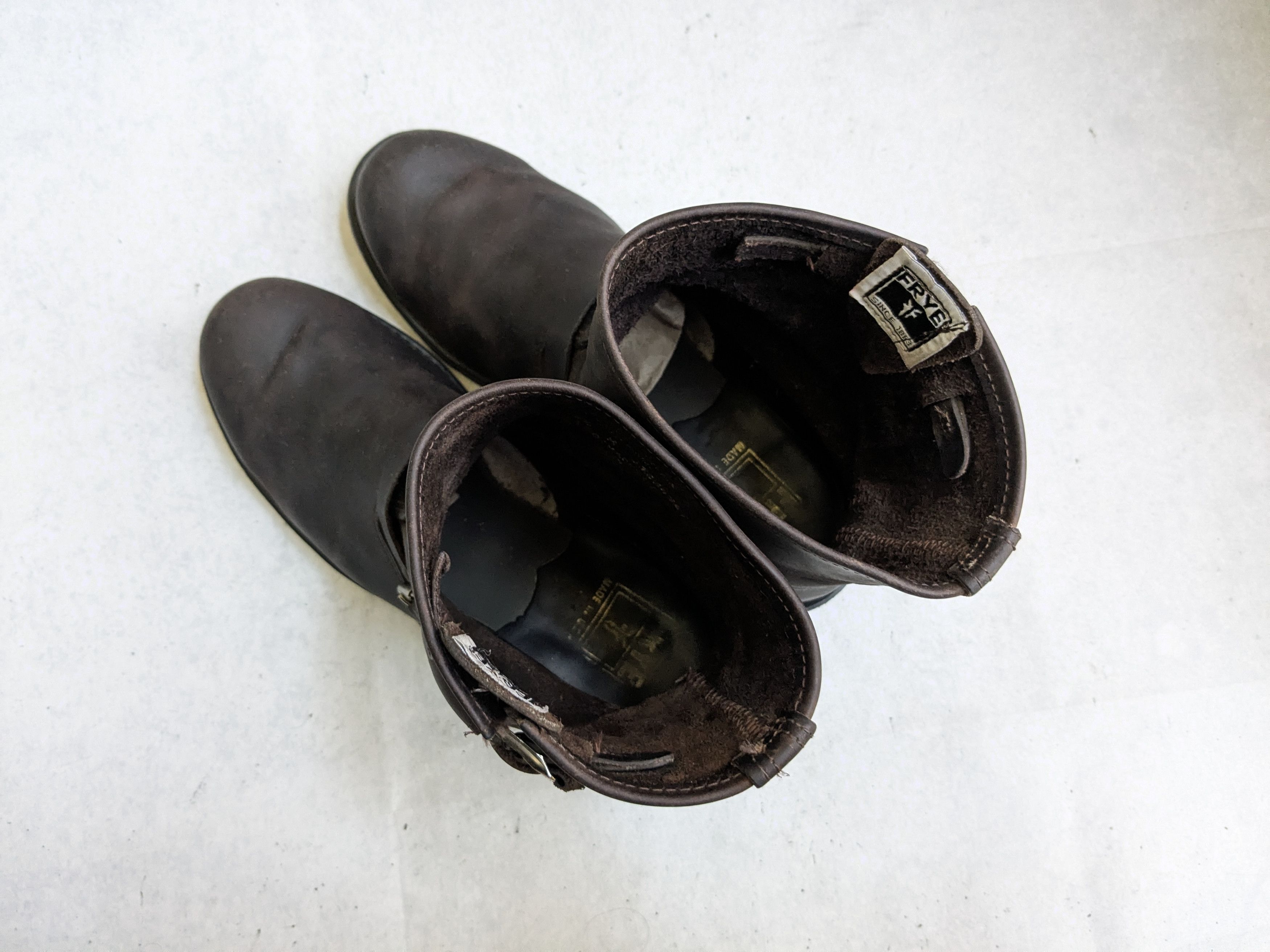 Frye Frye Engineer Boots Brown 10.5 M Leather Straps Buckle Size US 10.5 / EU 43-44 - 13 Thumbnail