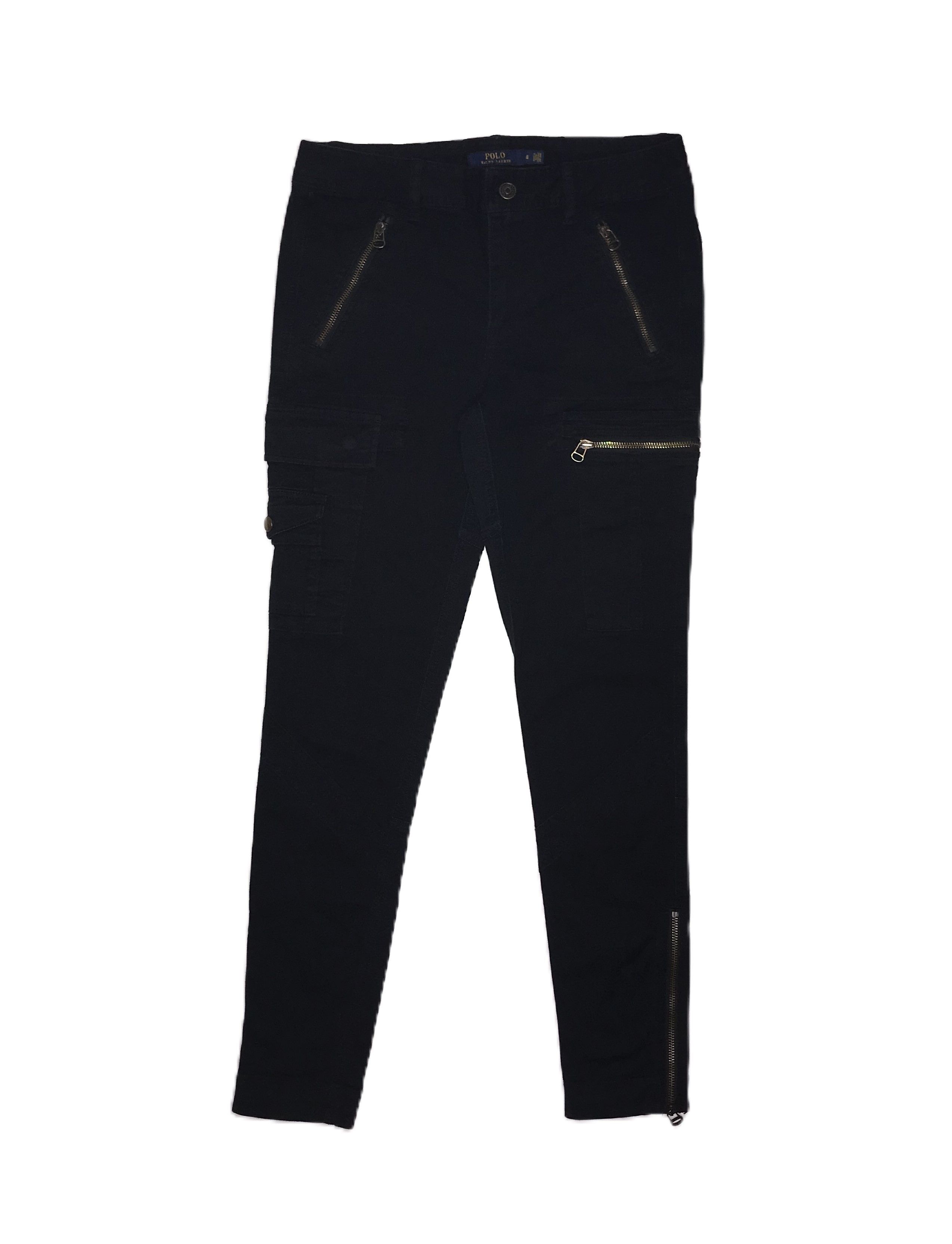 Polo Ralph Lauren Polo Ralph Lauren Womens Zipper Cargo Pants Black Skinny Size 28" / US 6 / IT 42 - 1 Thumbnail
