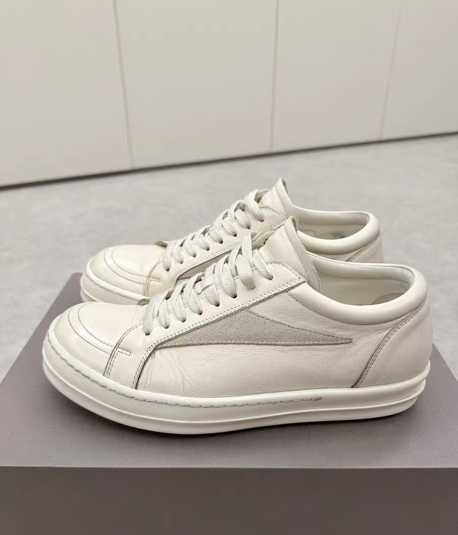 Rick Owens Rick Owens mainline white milk shiny low-top new model Size US 7 / EU 40 - 2 Thumbnail