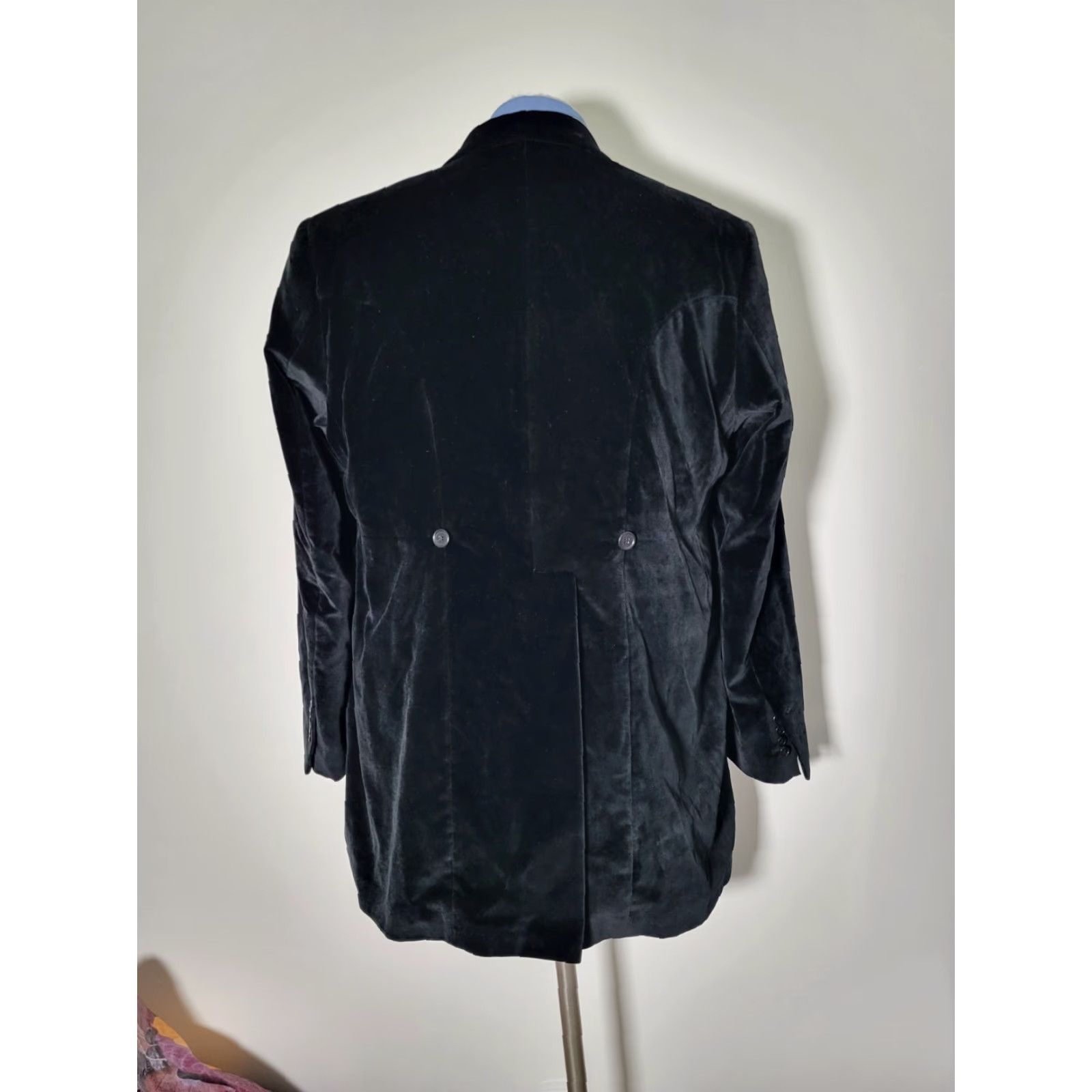 Velour VINTAGE J. PETERMAN Blk red Steampunk Frock velour velvet Blazer Coat Jacket Men 44R Size 44R - 4 Thumbnail