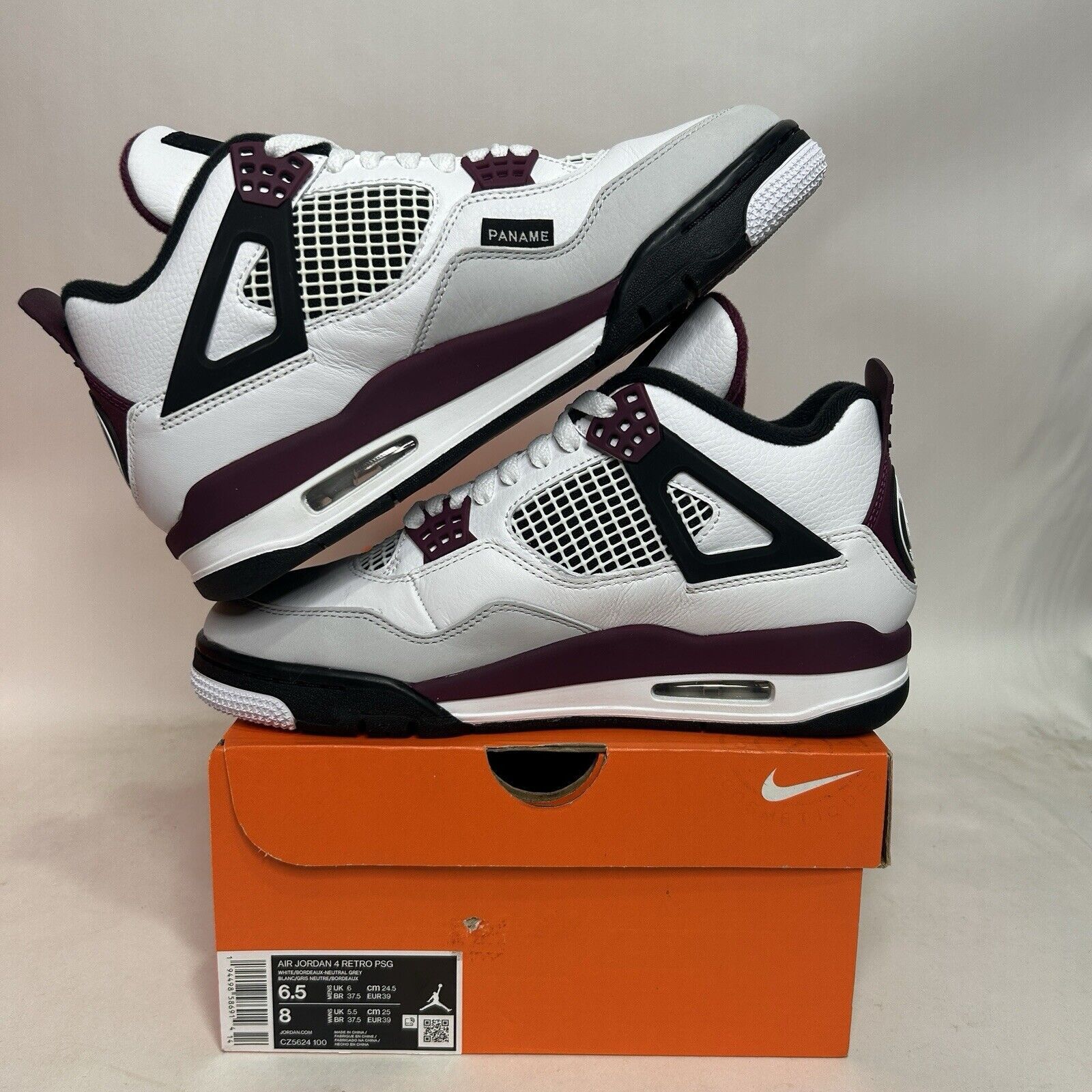 Jordan Brand Nike Air Jordan 4 Retro x Paris Saint-Germain Factory Flaw Size US 8 / IT 38 - 5 Thumbnail