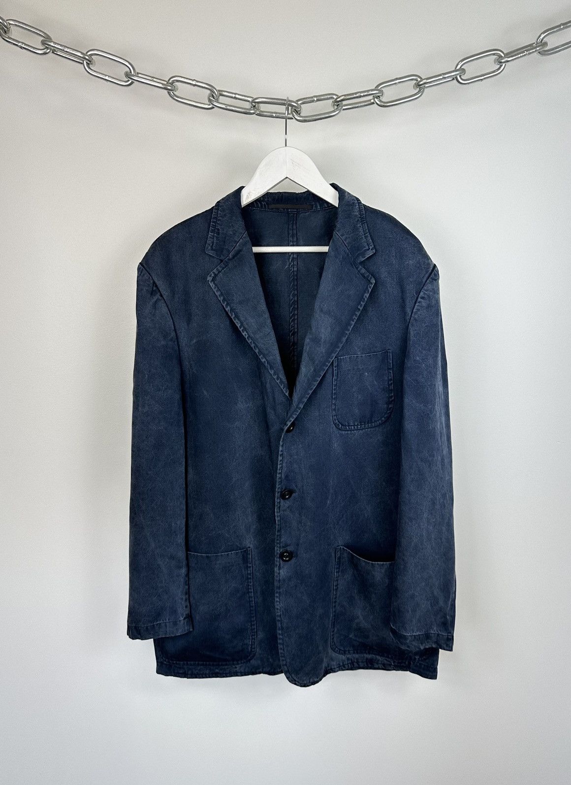 Balmain Vintage Balmain Designer Tencel Fabric Dyed Blazer Jacket Size 46R - 1 Thumbnail