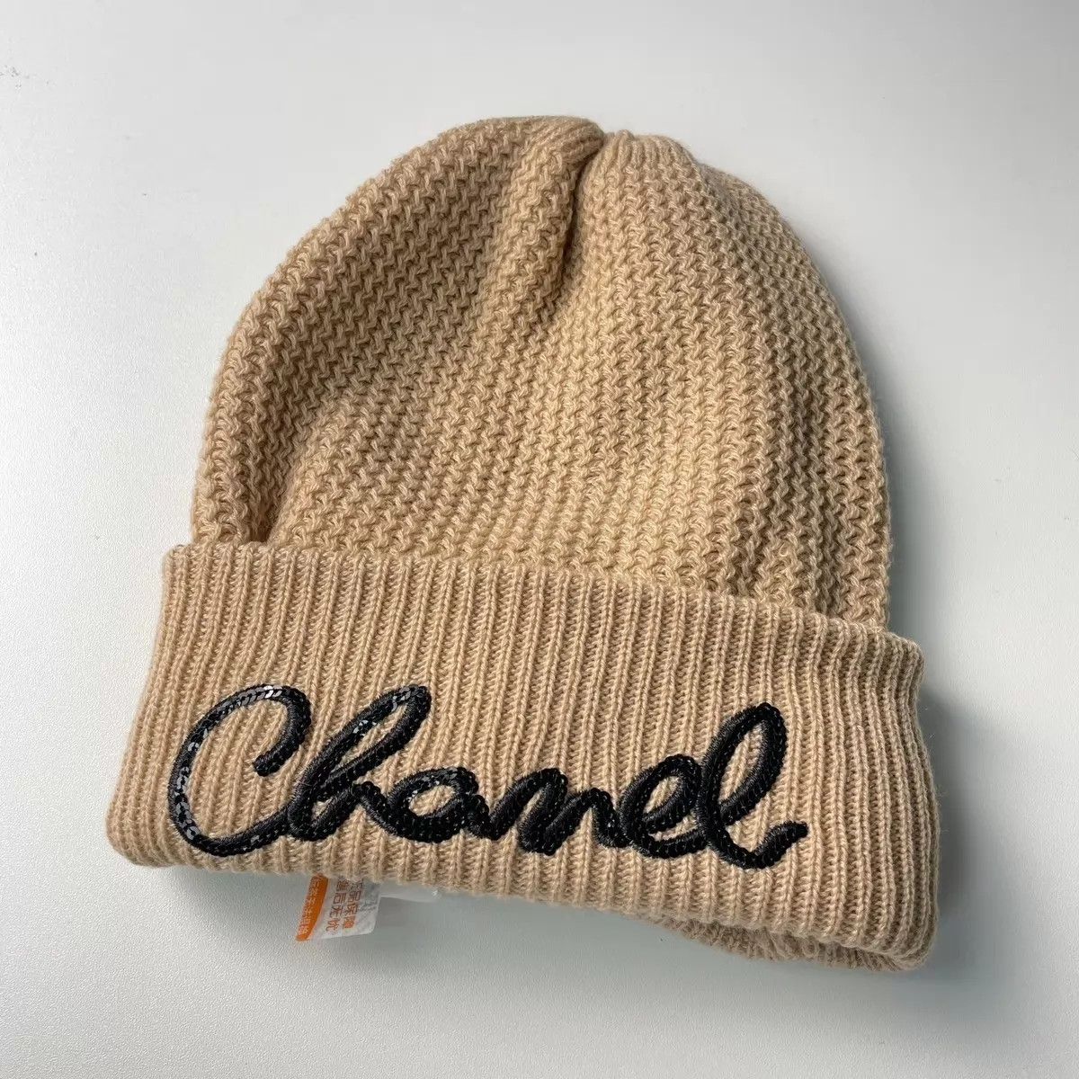 Chanel CHANEL Sequin-Embroidered Cashmere Hat Khaki 55-60 Size ONE SIZE - 1 Thumbnail