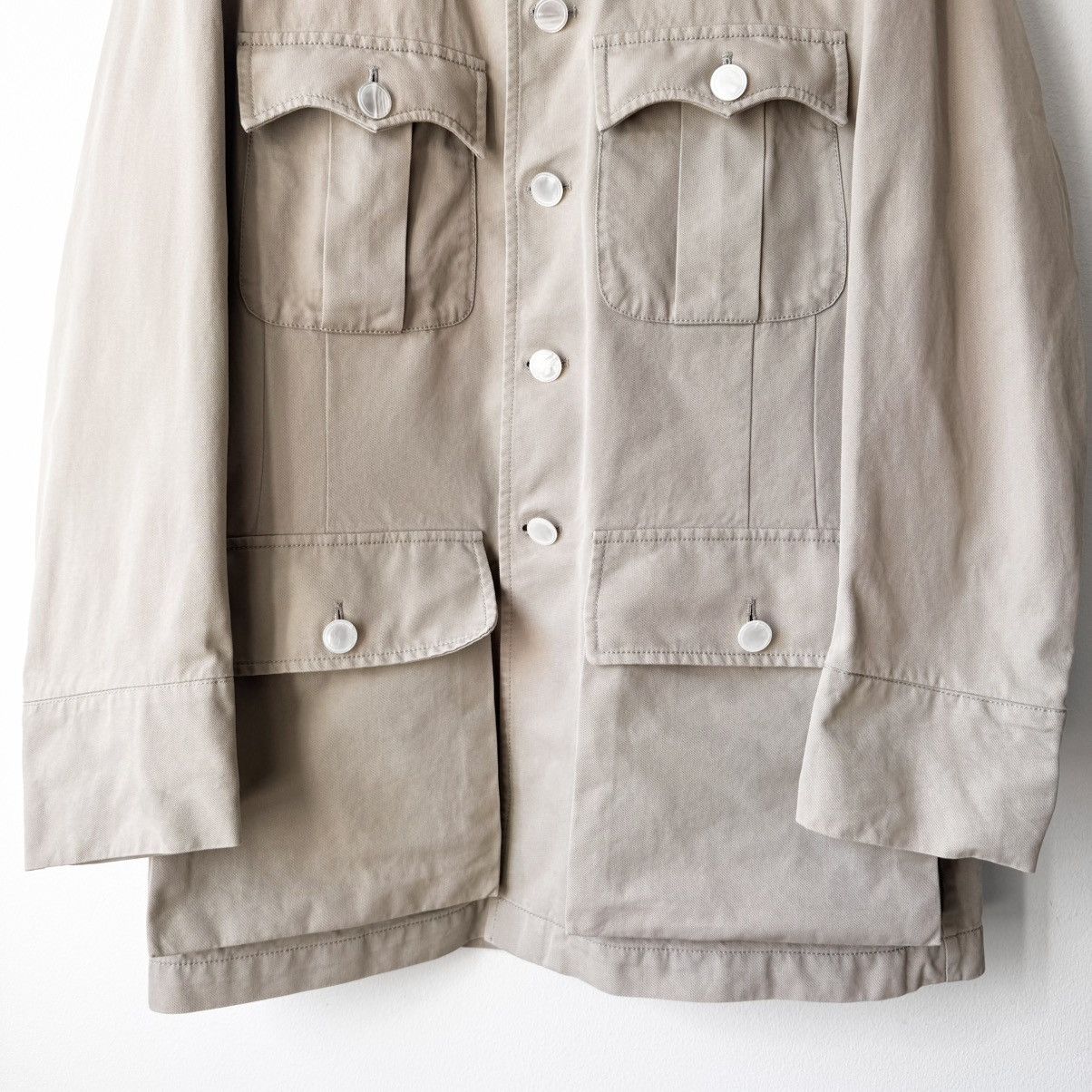 Gucci Gucci By Tom Ford SS2003 Beige Cotton Safari Jacket Size US L / EU 52-54 / 3 - 3 Thumbnail