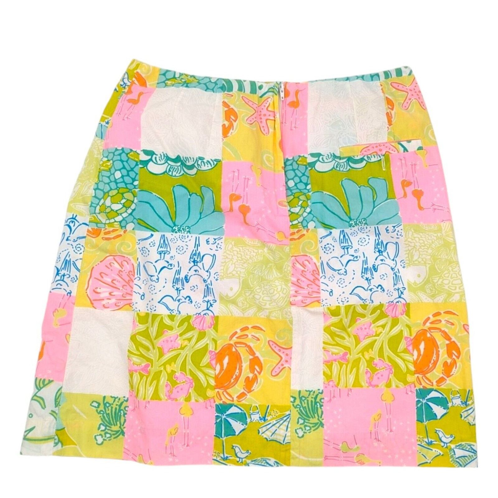 Lilly Pulitzer Lilly Pulitzer Patchwork Print Mini Skirt Beach Squares 6 Size 28" / US 6 / IT 42 - 2 Thumbnail
