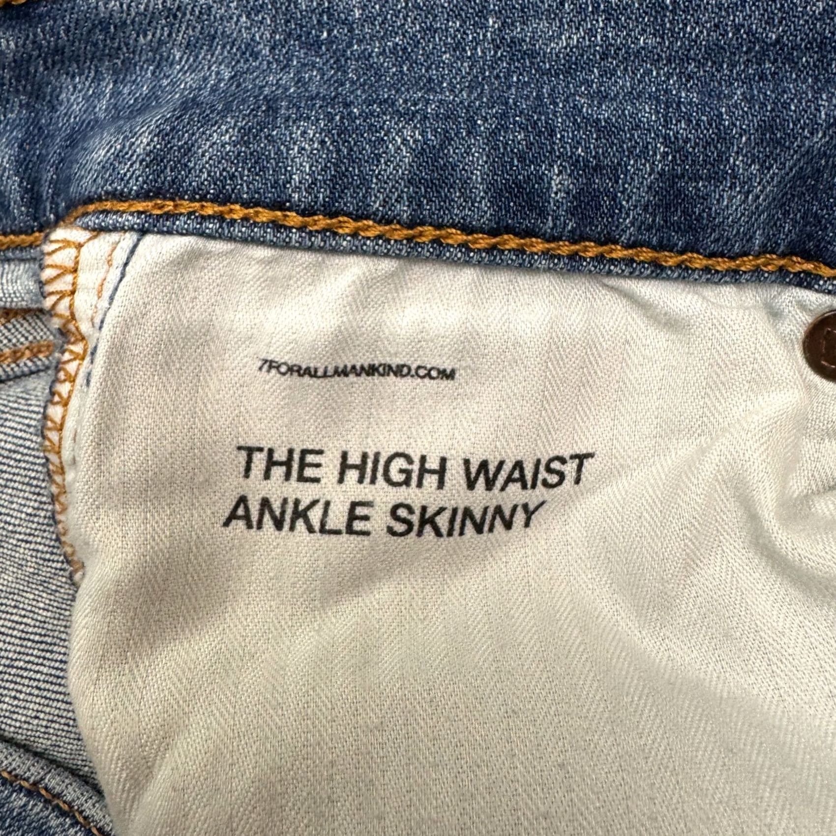 7 For All Mankind 7 For All Mankind Jeans High Waist Skinny Distressed Denim Blue 26 Womens Regular Inseam 27 Holiday City Streetwear 7 For All Mankind Womens Jeans Size 26" / US 2 / IT 38 - 7 Thumbnail