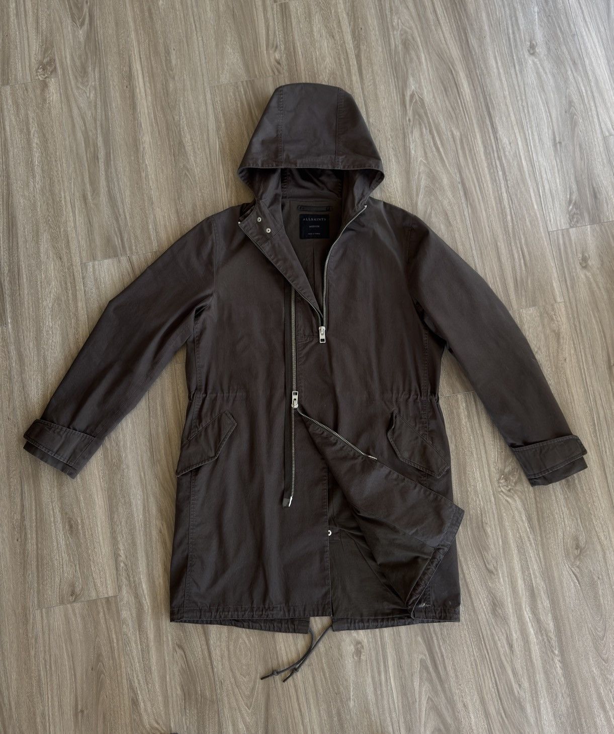 Allsaints Fishtail Cargo Parka Jacket Dark Brown Size US M / EU 48-50 / 2 - 1 Thumbnail