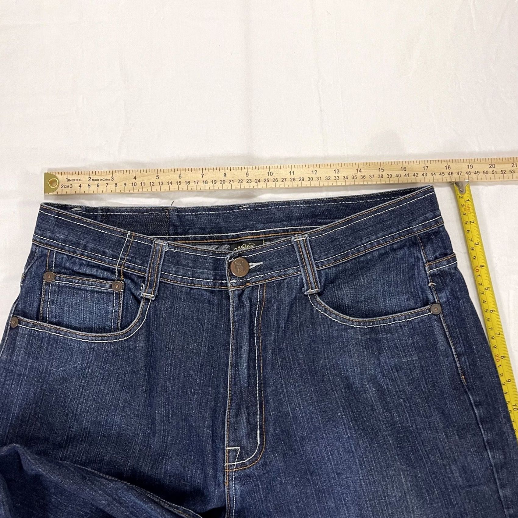 Vintage VINTAGE Makaveli Jeans Denim 90s Hip Hop Tupac Embroidered Baggy 36 Mens Jeans Blue High Rise 5-Pocket Straight Relaxed 82% Cotton 18% Polyester Size US 36 / EU 52 - 4 Thumbnail