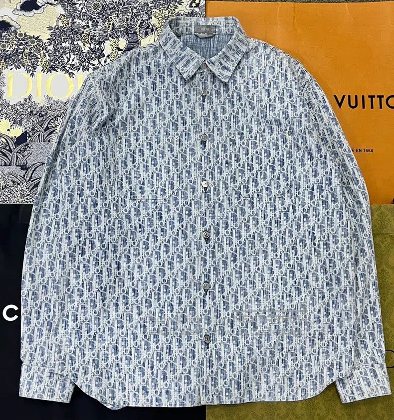 Dior Dior Blue old-fashioned shirt Size US XXS / EU 40 - 1 Thumbnail
