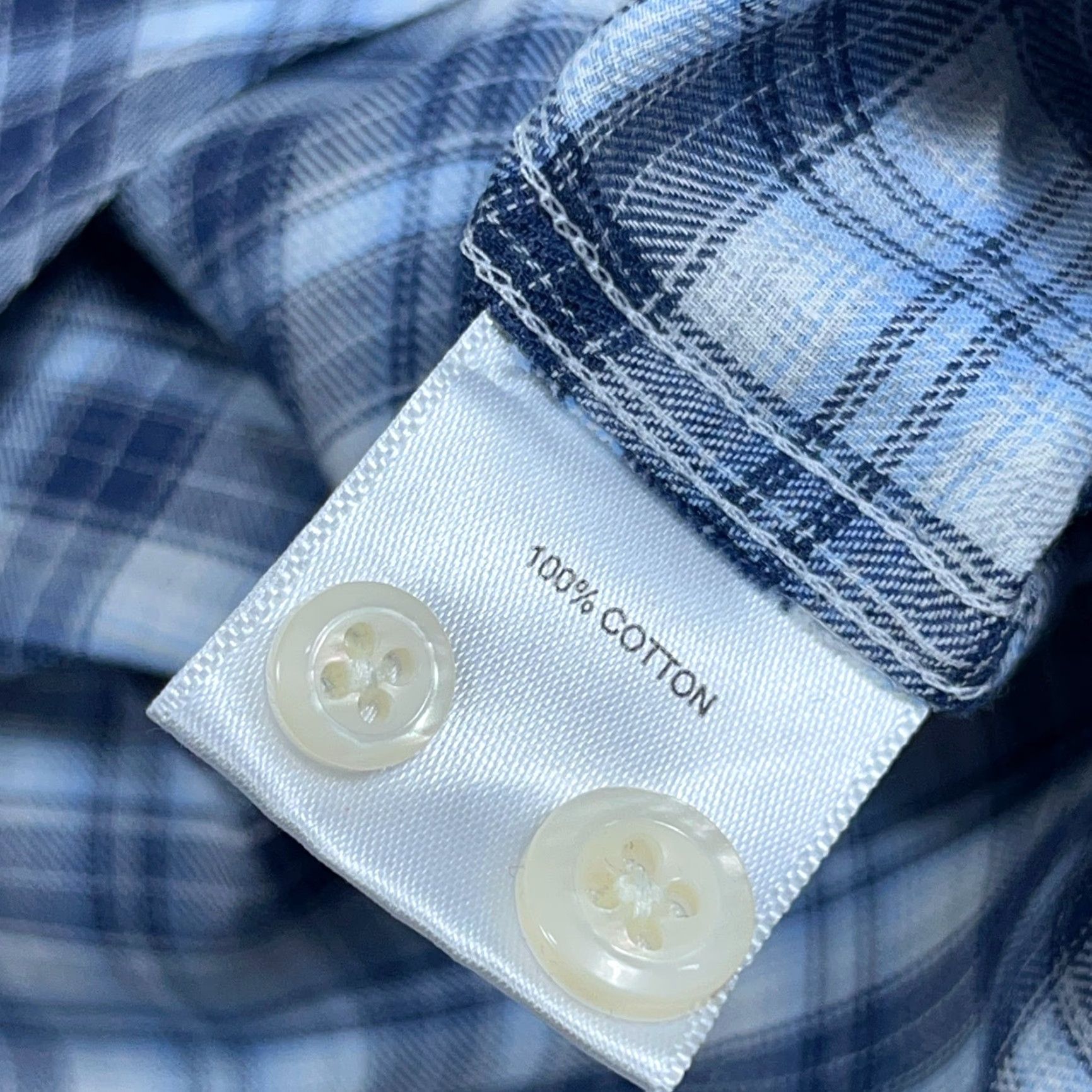 Peter Millar Peter Millar Shirt Men Medium Blue Plaid Button-Up Cotton Dress Adult LS Size 40R - 5 Thumbnail