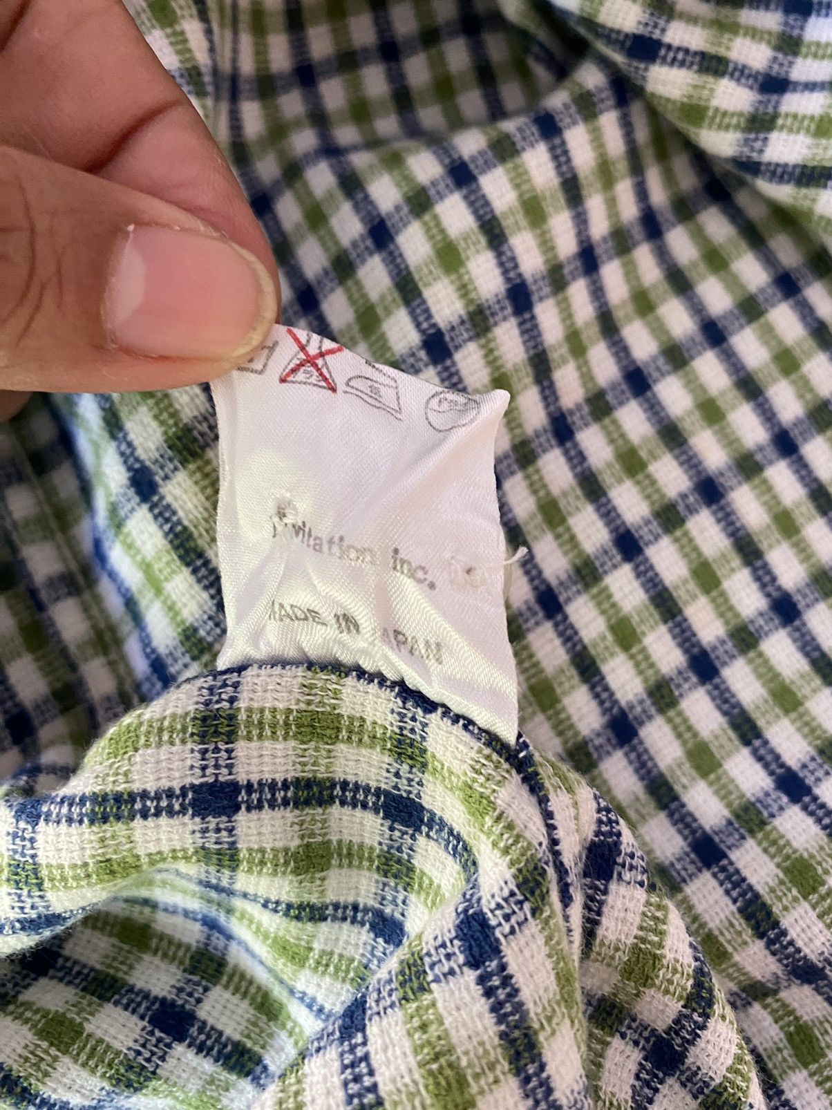 Beams Plus BEAMS Green, White, and Blue Checkered Short-Sleeve Shirt Size US M / EU 48-50 / 2 - 5 Thumbnail