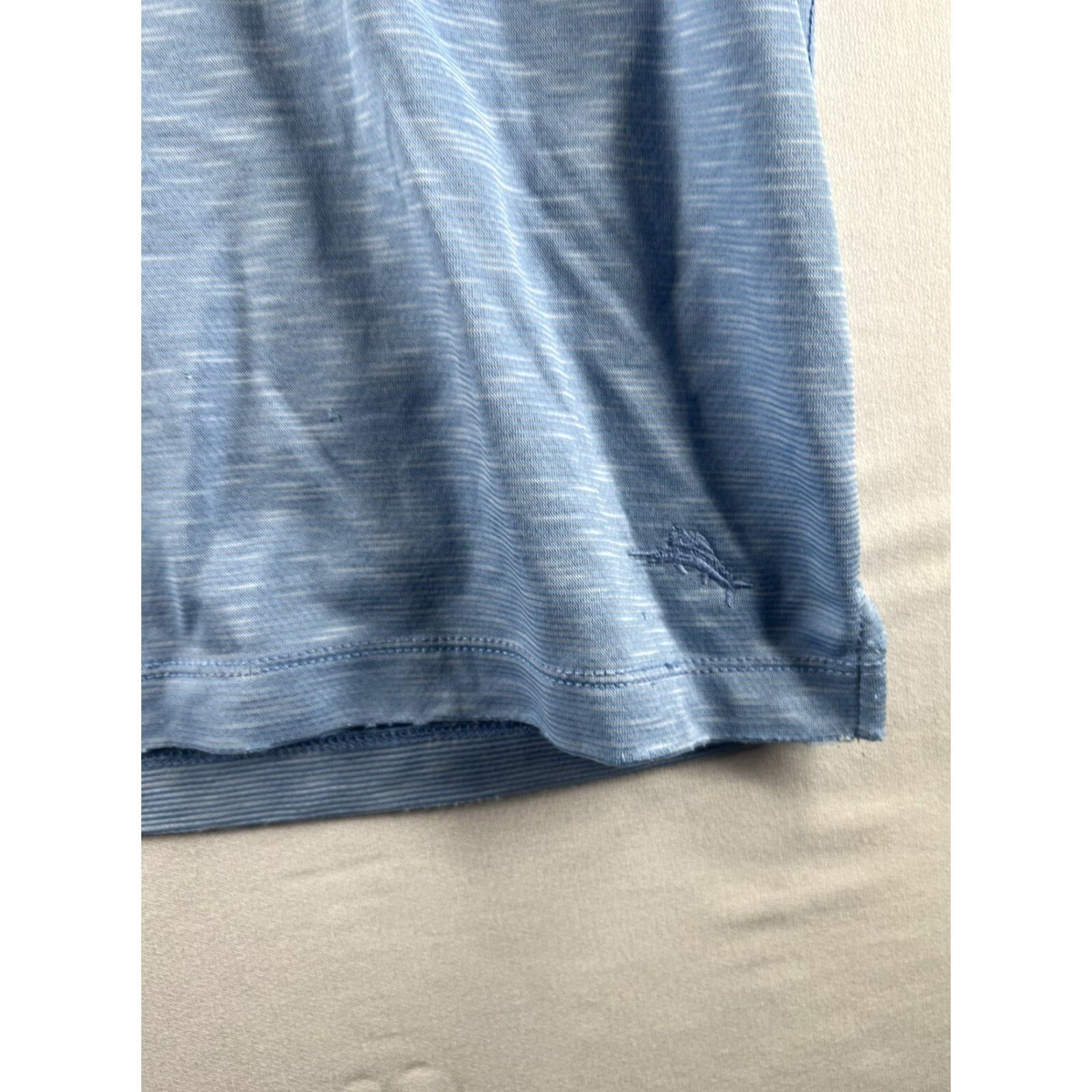 Tommy Bahama Tommy Bahama Polo Shirt Mens Large Blue Solid Cotton Island Zone Golf Casual Short Sleeve Size US L / EU 52-54 / 3 - 4 Thumbnail