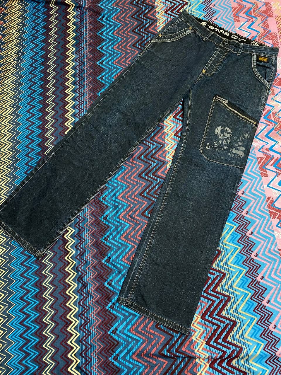 G-Star Vintage Jeans Baggy Flared Wide Japanese Hype Straigh Size US 30 / EU 46 - 9 Thumbnail